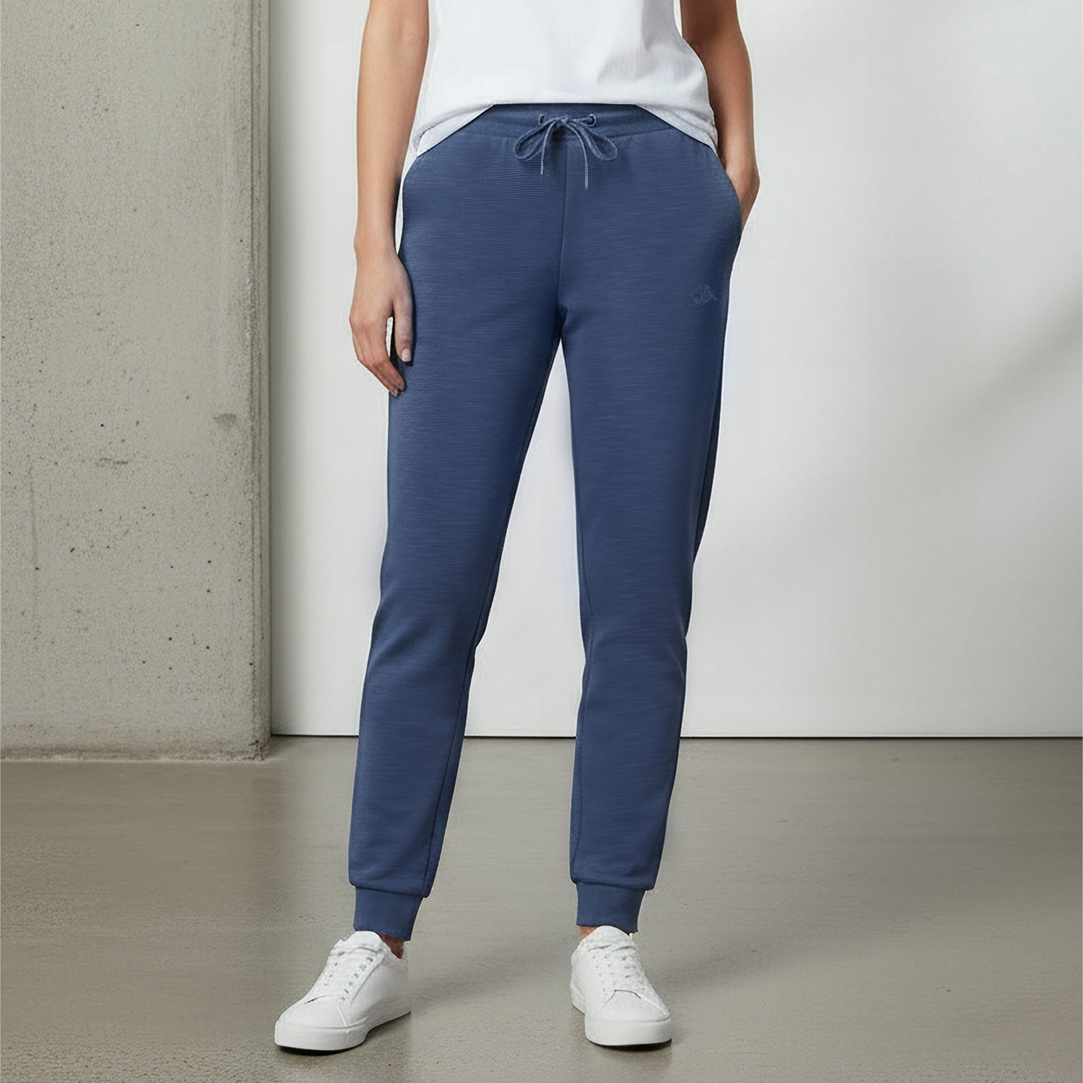 Kappa Logo Embroidered Regular Fit Joggers with Pockets-women-clothing-bottoms-joggers-image-1