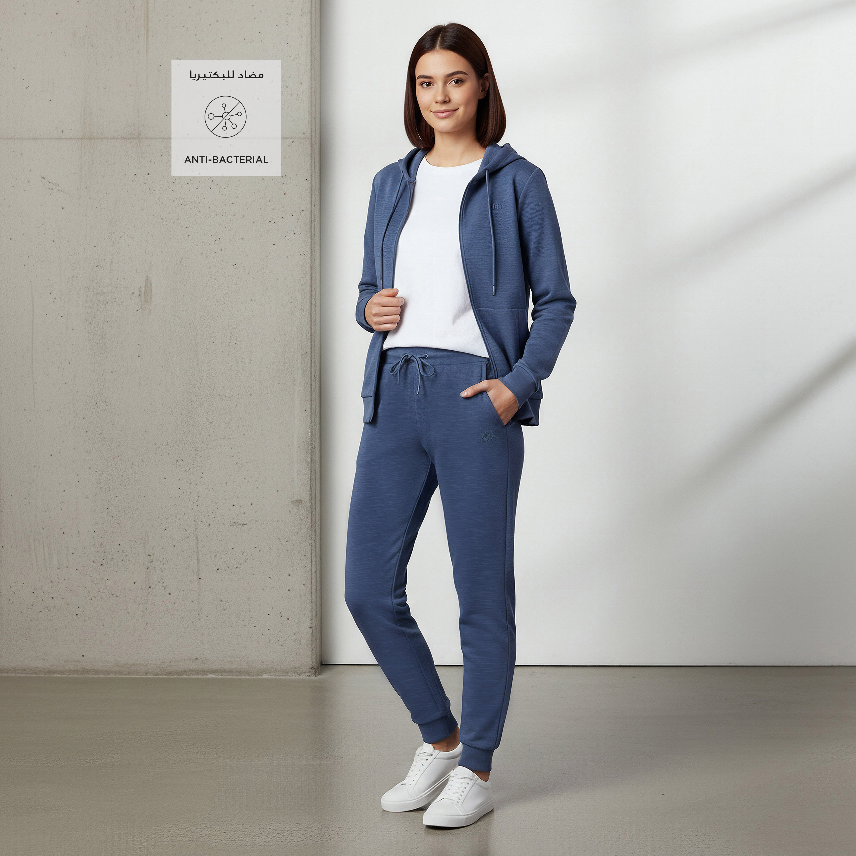Kappa Logo Embroidered Regular Fit Joggers with Pockets-women-clothing-bottoms-joggers-image-2