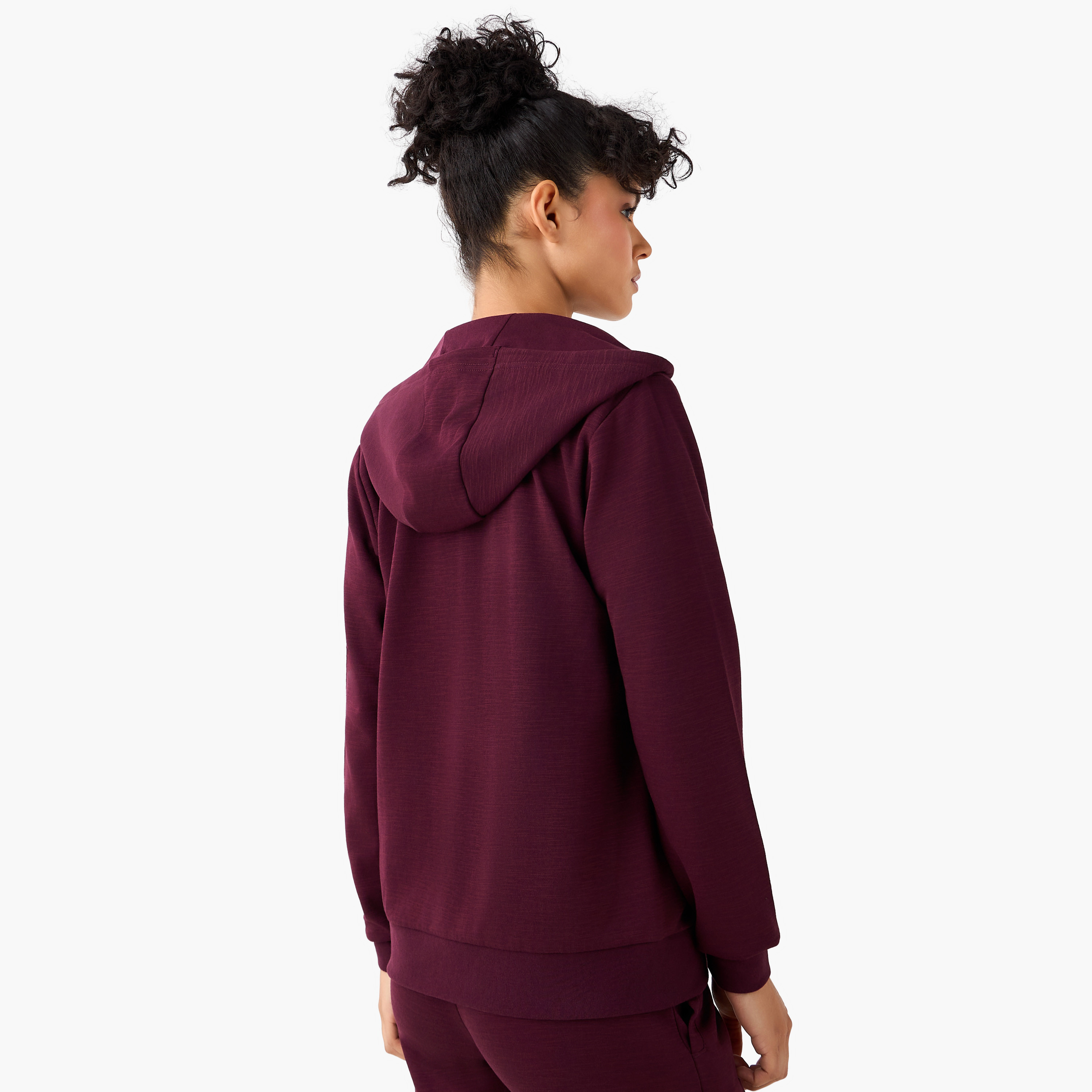 هودي بتفاصيل شعار وسحاب وأكمام طويلة للنساء من كابا-sports-women-clothing-hoodiesandsweatshirts-image-4