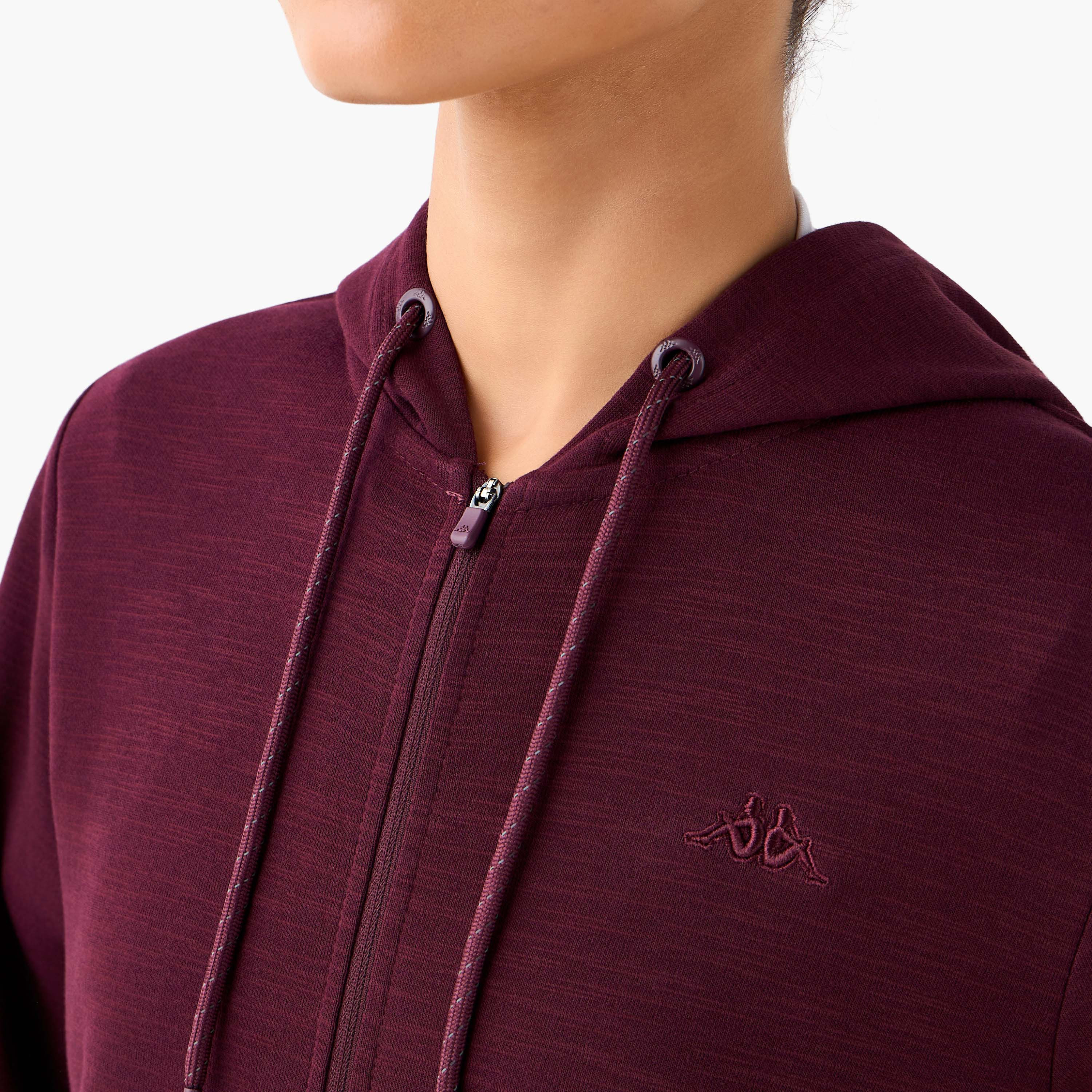 هودي بتفاصيل شعار وسحاب وأكمام طويلة للنساء من كابا-sports-women-clothing-hoodiesandsweatshirts-image-5