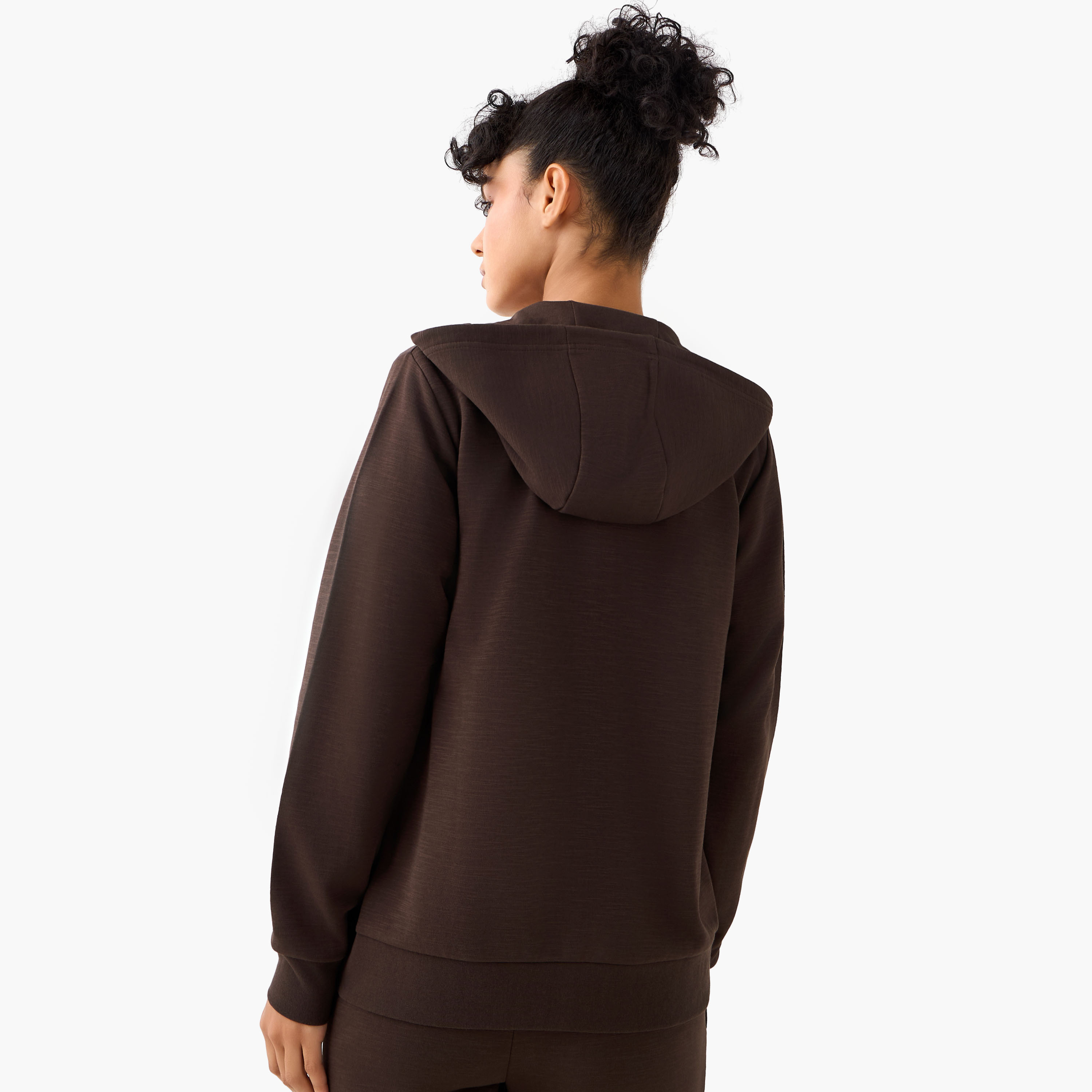 هودي بتفاصيل شعار وسحاب وأكمام طويلة للنساء من كابا-sports-women-clothing-hoodiesandsweatshirts-image-5