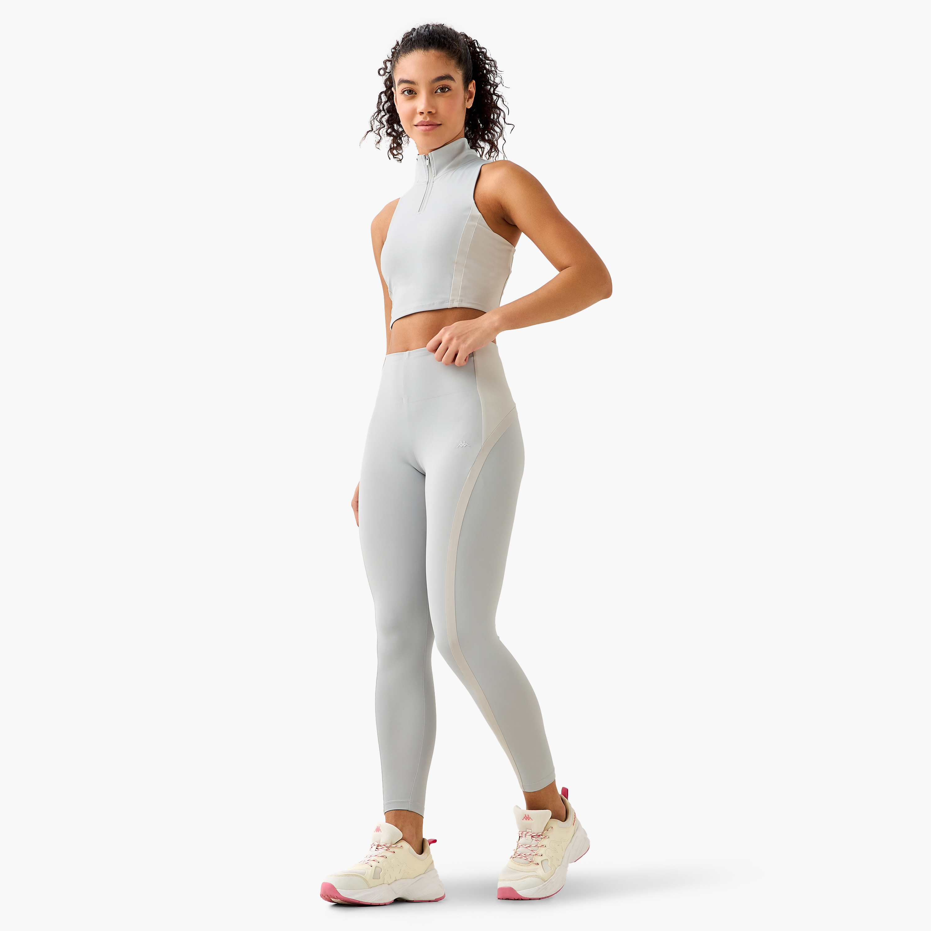 Kappa Women Colourblocked Leggings-sports-women-clothing-activewearleggings-image-3