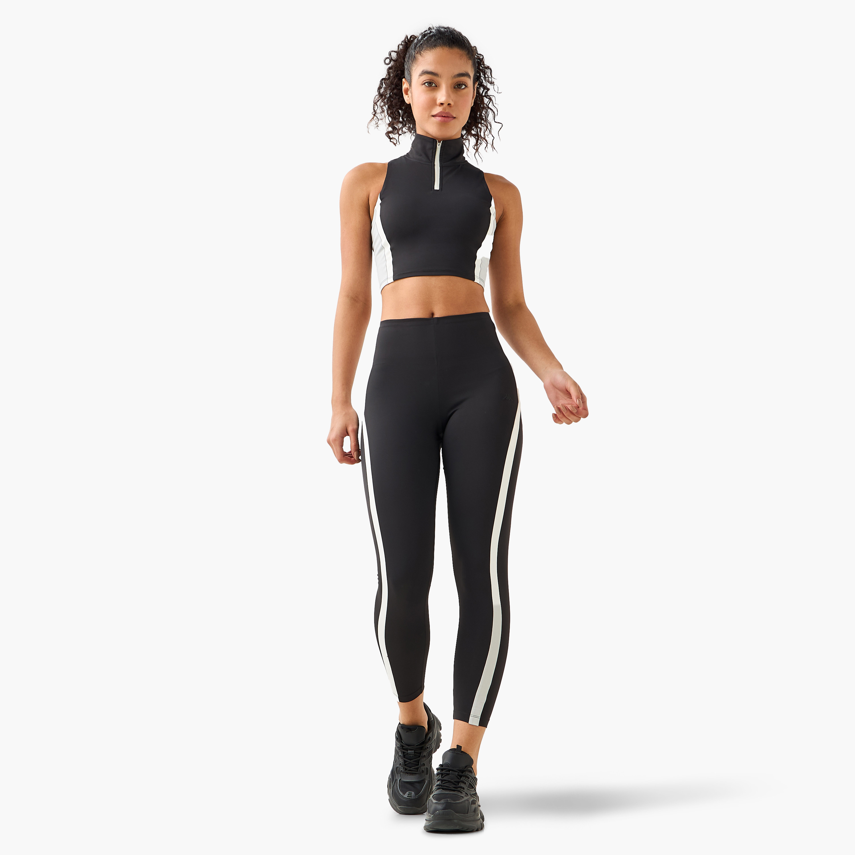 Kappa Women Colourblocked Leggings-sports-women-clothing-activewearleggings-image-3