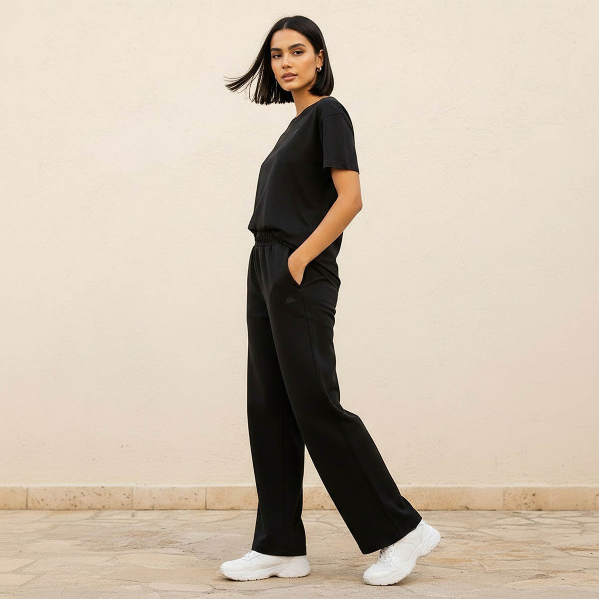بنطال واسع الساق بخصر مطاطي من كابا-women-clothing-bottoms-joggers-image-5