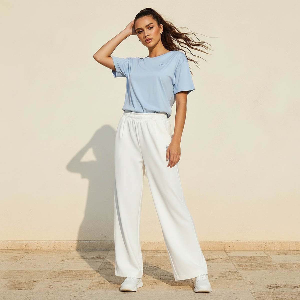 بنطال واسع الساق بخصر مطاطي من كابا-women-clothing-bottoms-joggers-image-5