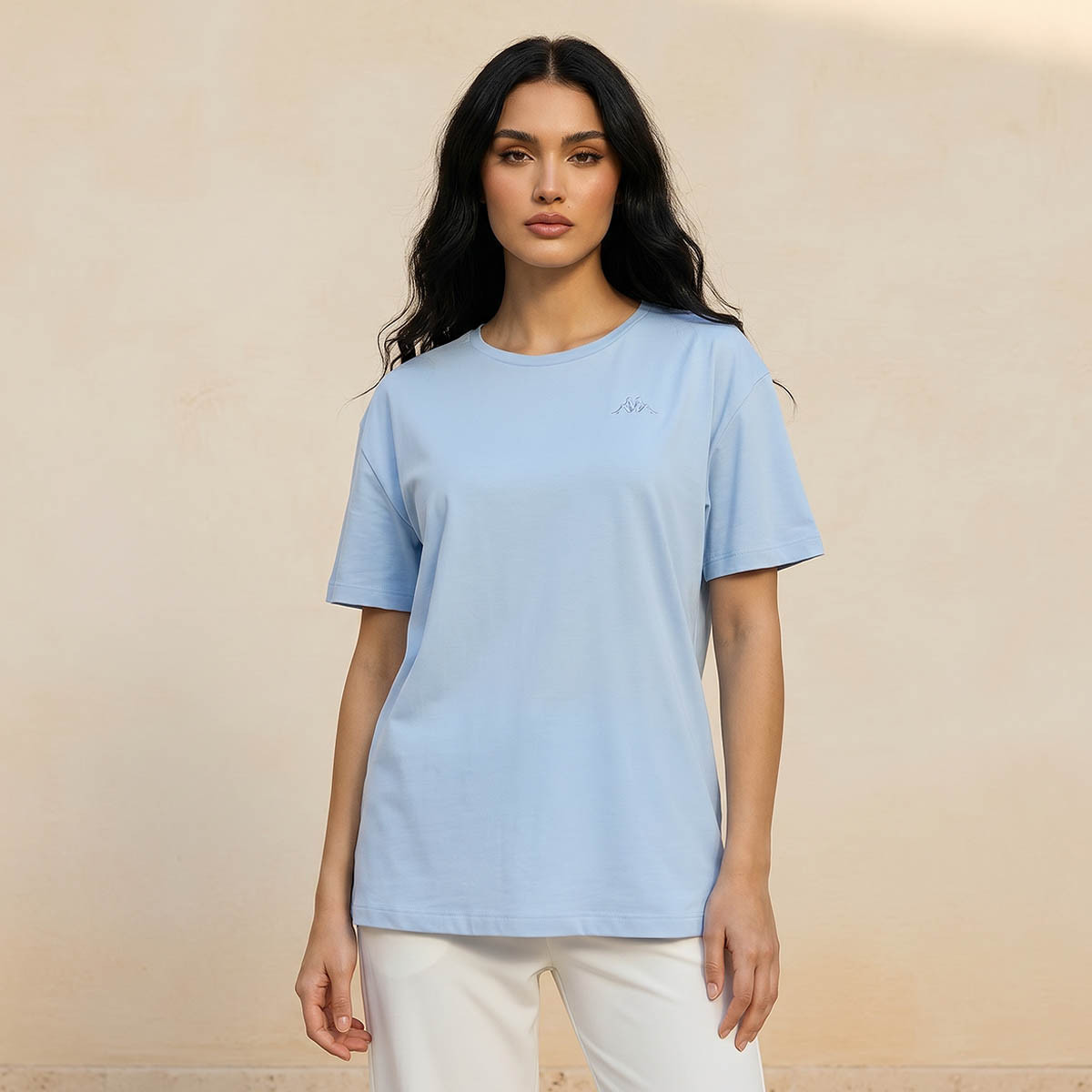 تيشيرت نسائي قطني مطرز بشعار من كابا-women-clothing-tshirts-image-4