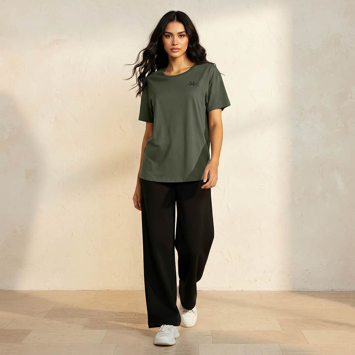 تيشيرت نسائي قطني مطرز بشعار من كابا-women-clothing-tshirts-image-2