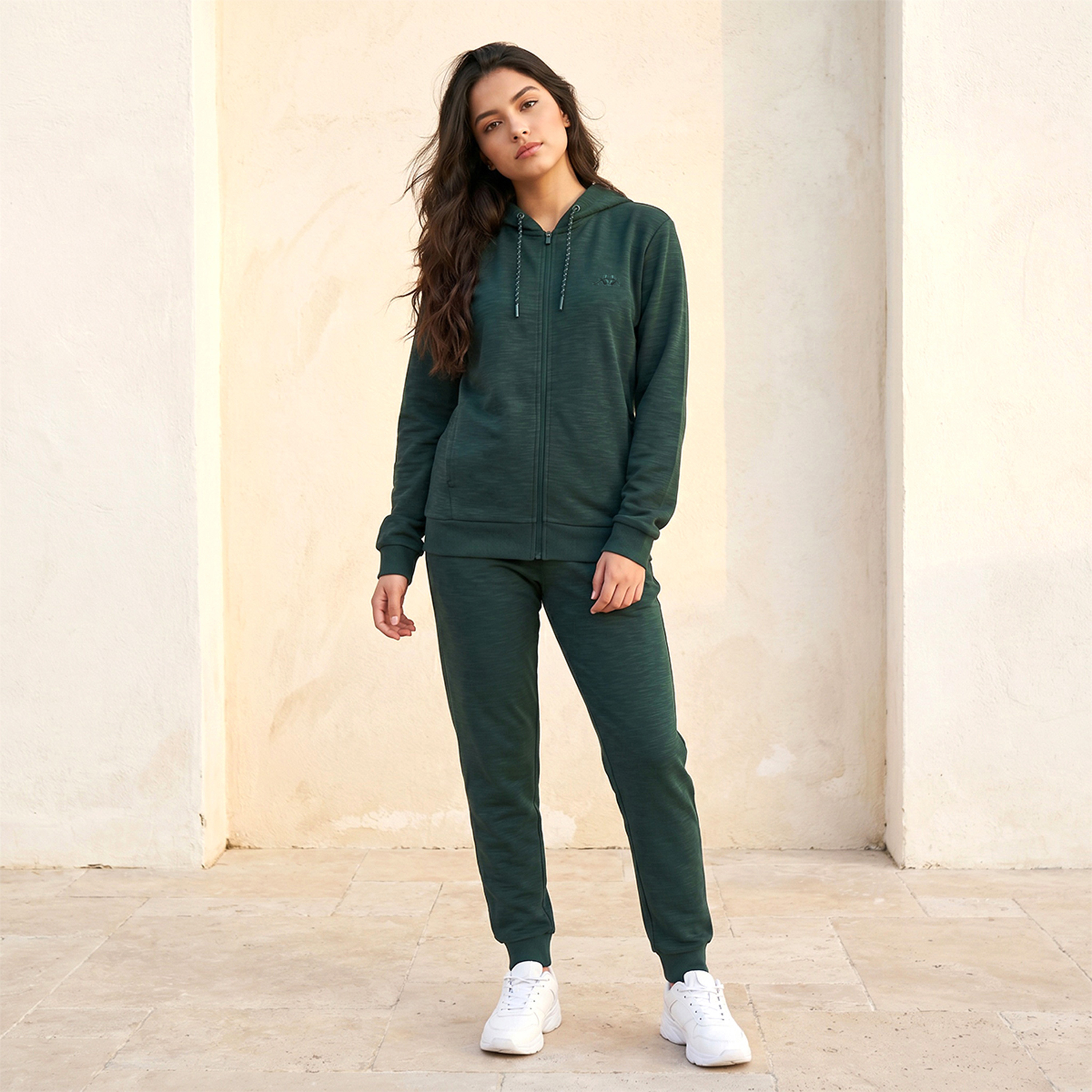 Kappa Logo Design Zip Through Hoodie-women-clothing-hoodiesandsweatshirts-hoodies-image-3