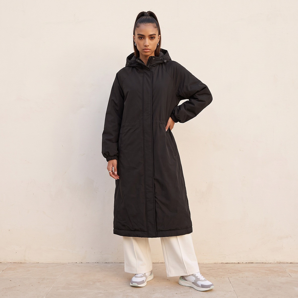 Kappa Hooded Long Coat-women-winterwear-coatsandjackets-coats-image-1