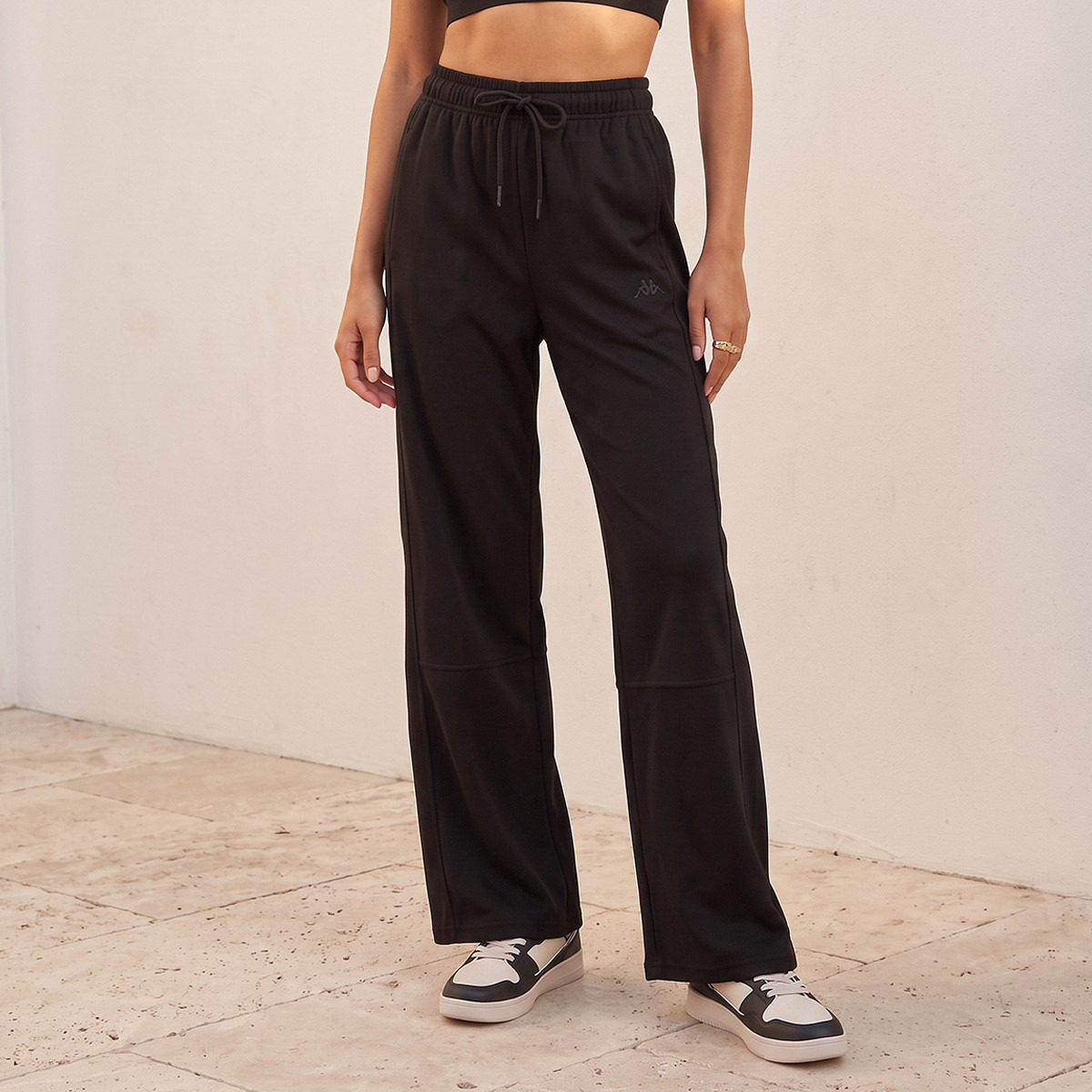 Kappa Ribbed Logo Detail Track Pants-women-clothing-bottoms-joggers-image-1
