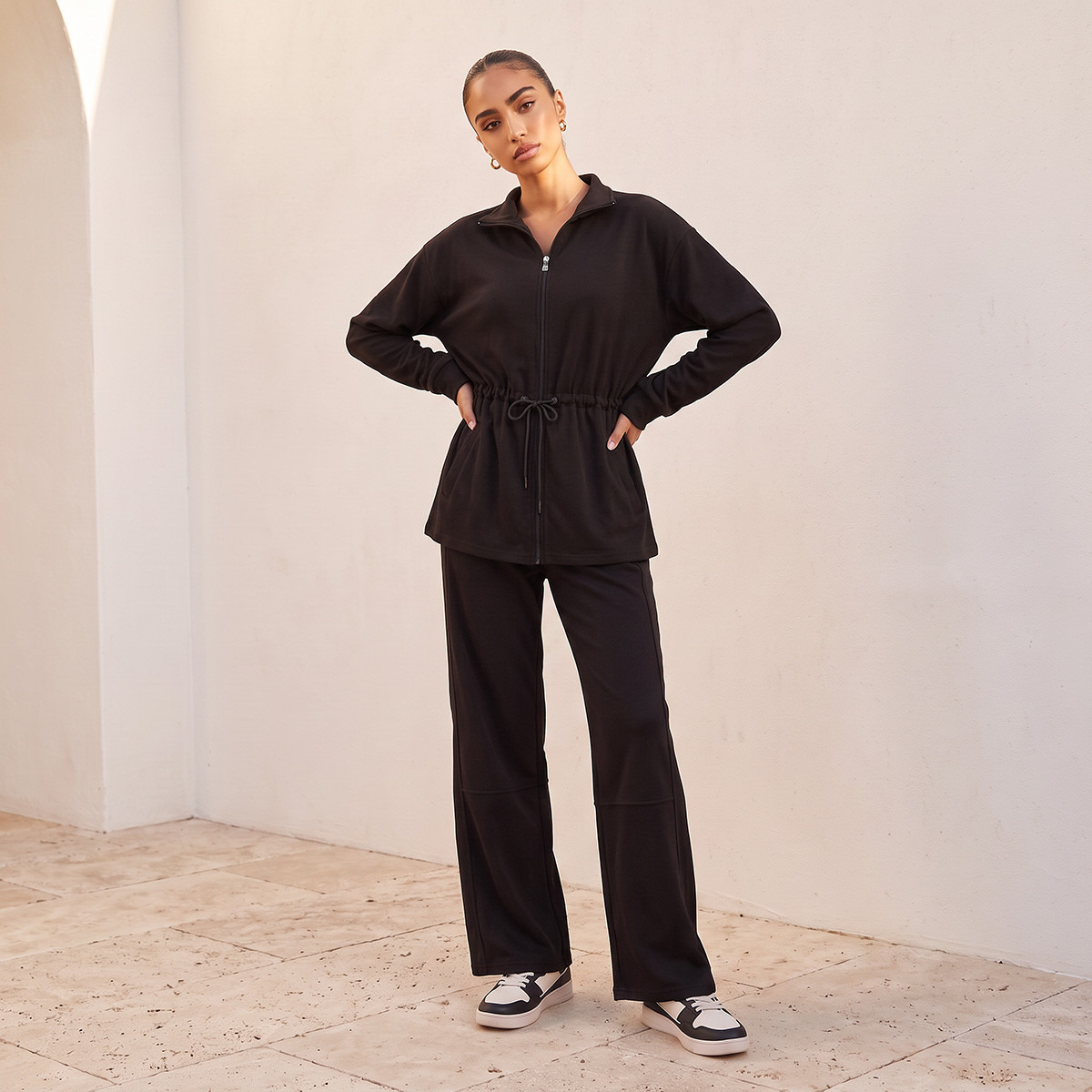 Kappa Ribbed Logo Detail Track Pants-women-clothing-bottoms-joggers-image-2