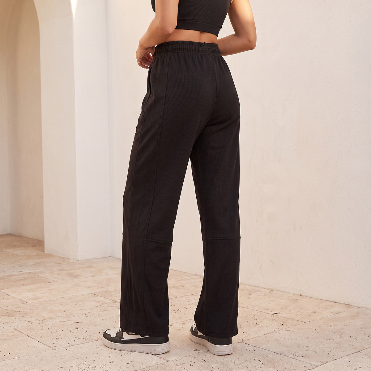 Kappa Ribbed Logo Detail Track Pants-women-clothing-bottoms-joggers-image-3