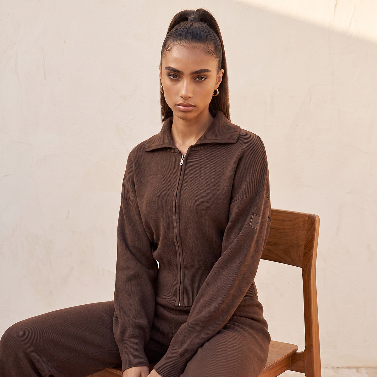 جاكيت بارز الملمس بسحاب إغلاق من كابا-sports-women-clothing-coatsandjackets-jackets-image-1