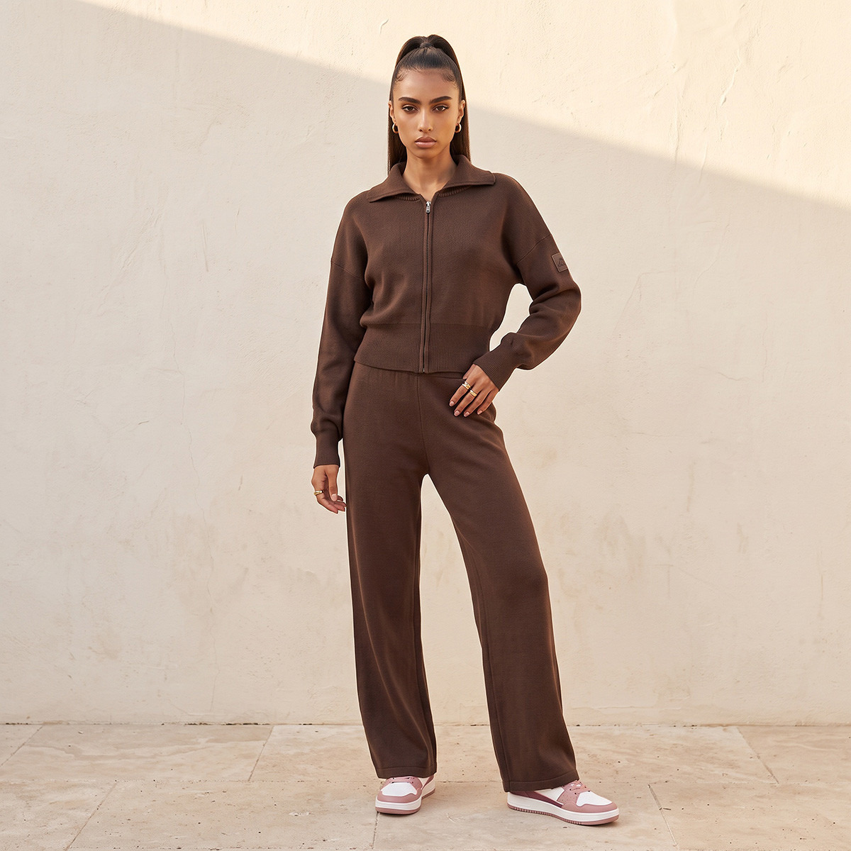 جاكيت بارز الملمس بسحاب إغلاق من كابا-sports-women-clothing-coatsandjackets-jackets-image-2