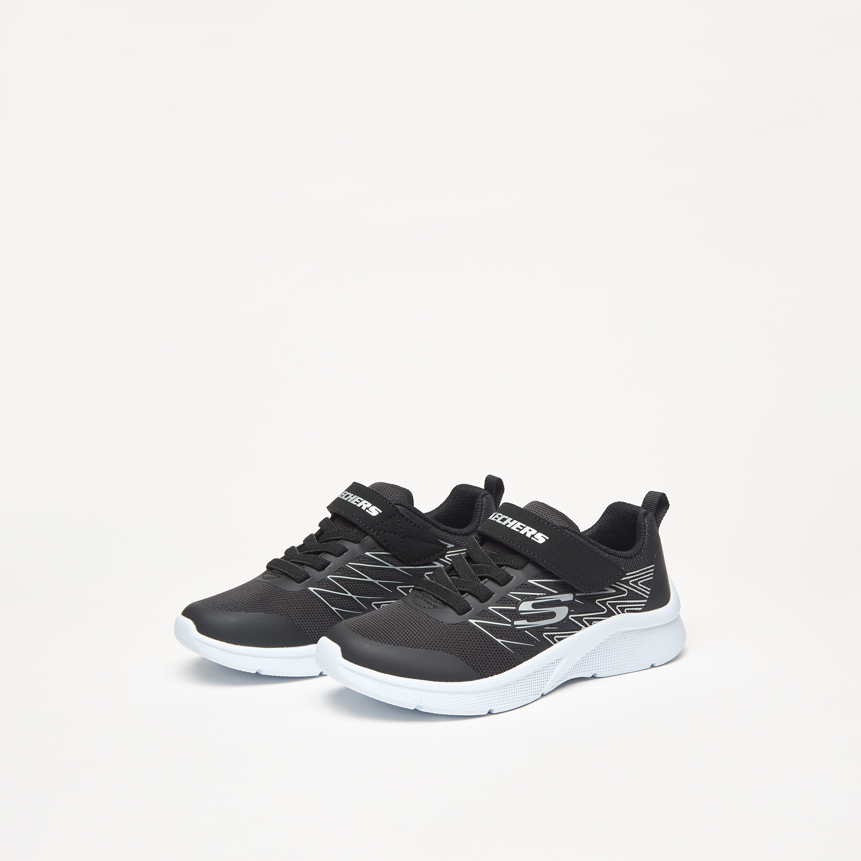 Skechers Microspec Boys Memory Foam Low Ankle Sneakers 403770L-BKSL | OE-boys-shoes-sneakers-image-2