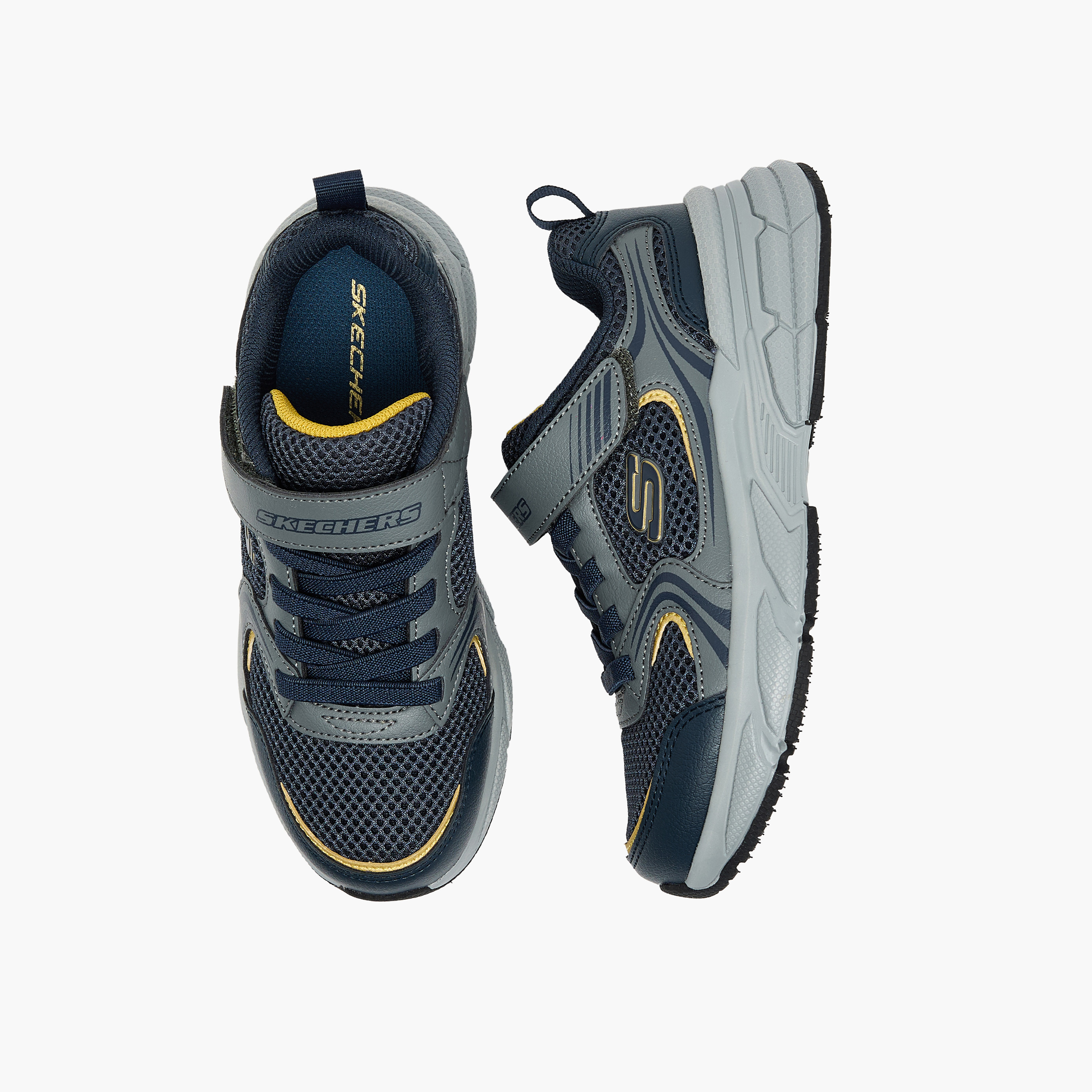 Skechers Boys Retro Graph Hook & Loop Cushioned Sole Running Shoes-boys-shoes-sneakers-image-1