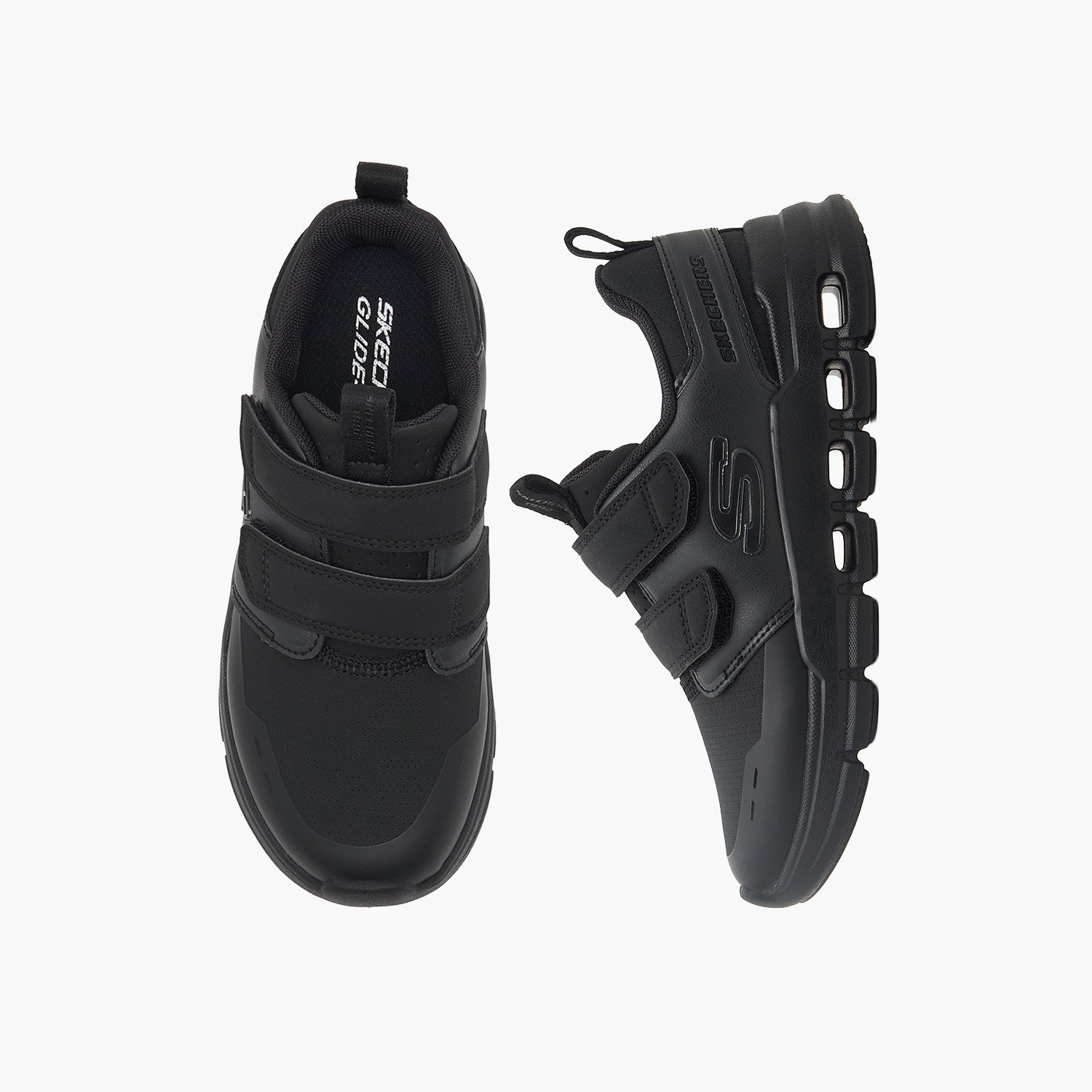 حذاء مدرسي للأطفال جلايد ستيب فلو بشريط إغلاق لاصق من سكيتشرز-sports-boys-shoes-image-1