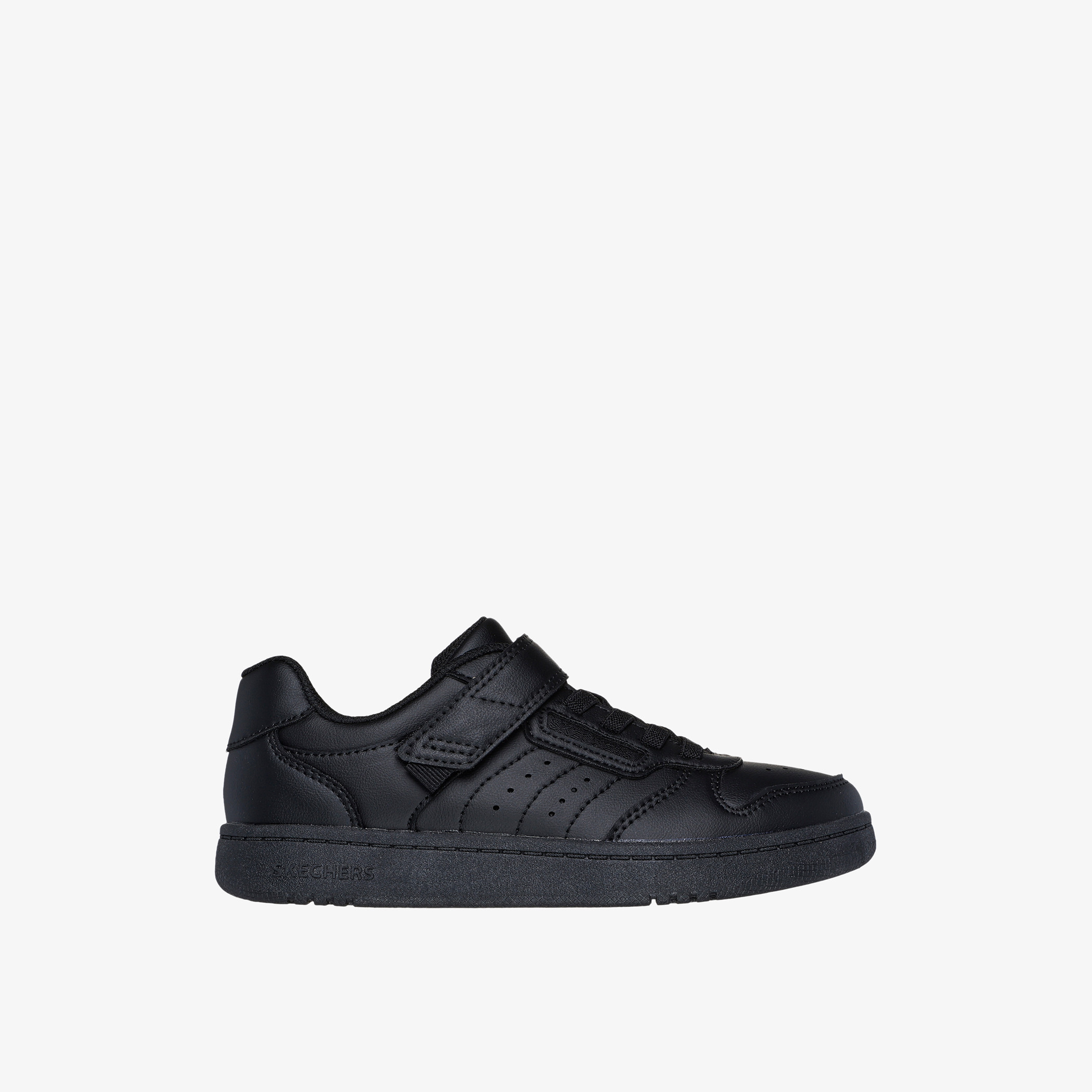 Skechers Kids Monotone Sneakers with Hook and Loop Closure - QUICK STREET-girls-shoes-schoolshoes-image-2