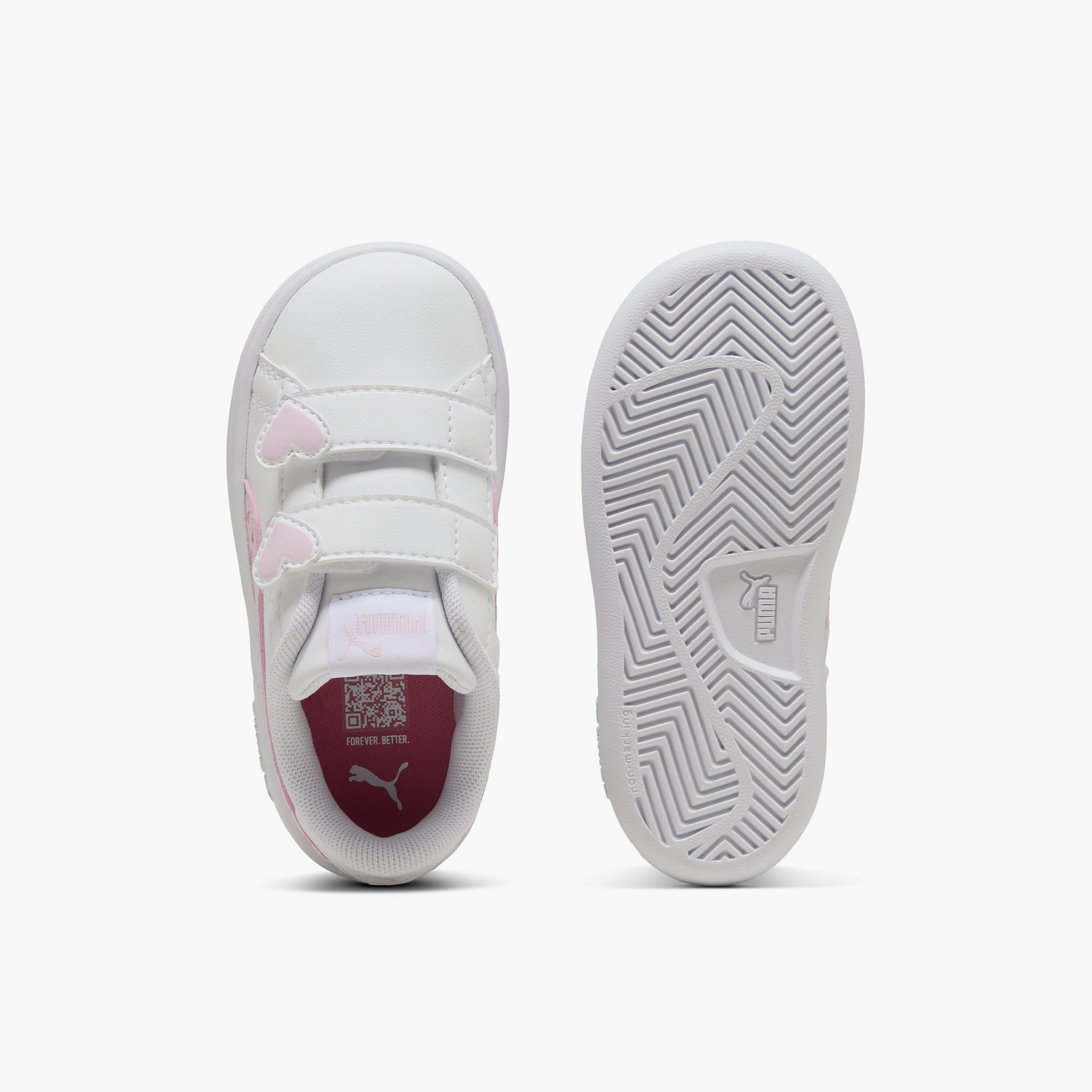 Puma Smash 3.0 Hearty V Sneakers with Hook & Loop Closure-baby-girls-shoes-closedshoes-image-4