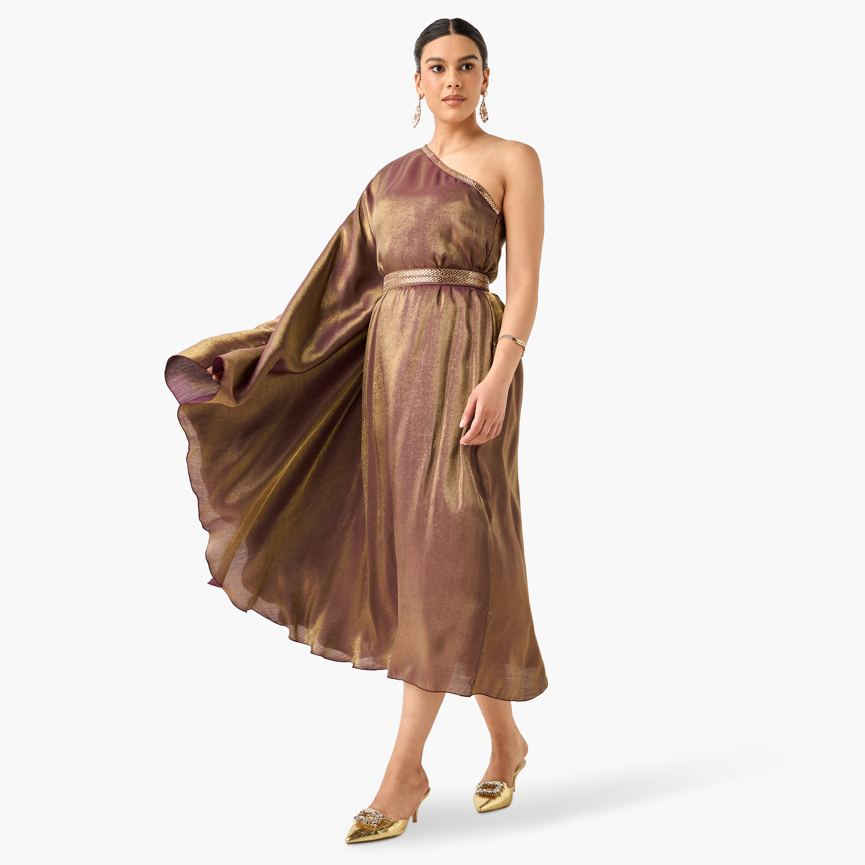 فستان بكتف واحد مزيّن من جولدن أبل-women-clothing-dresses-image-2