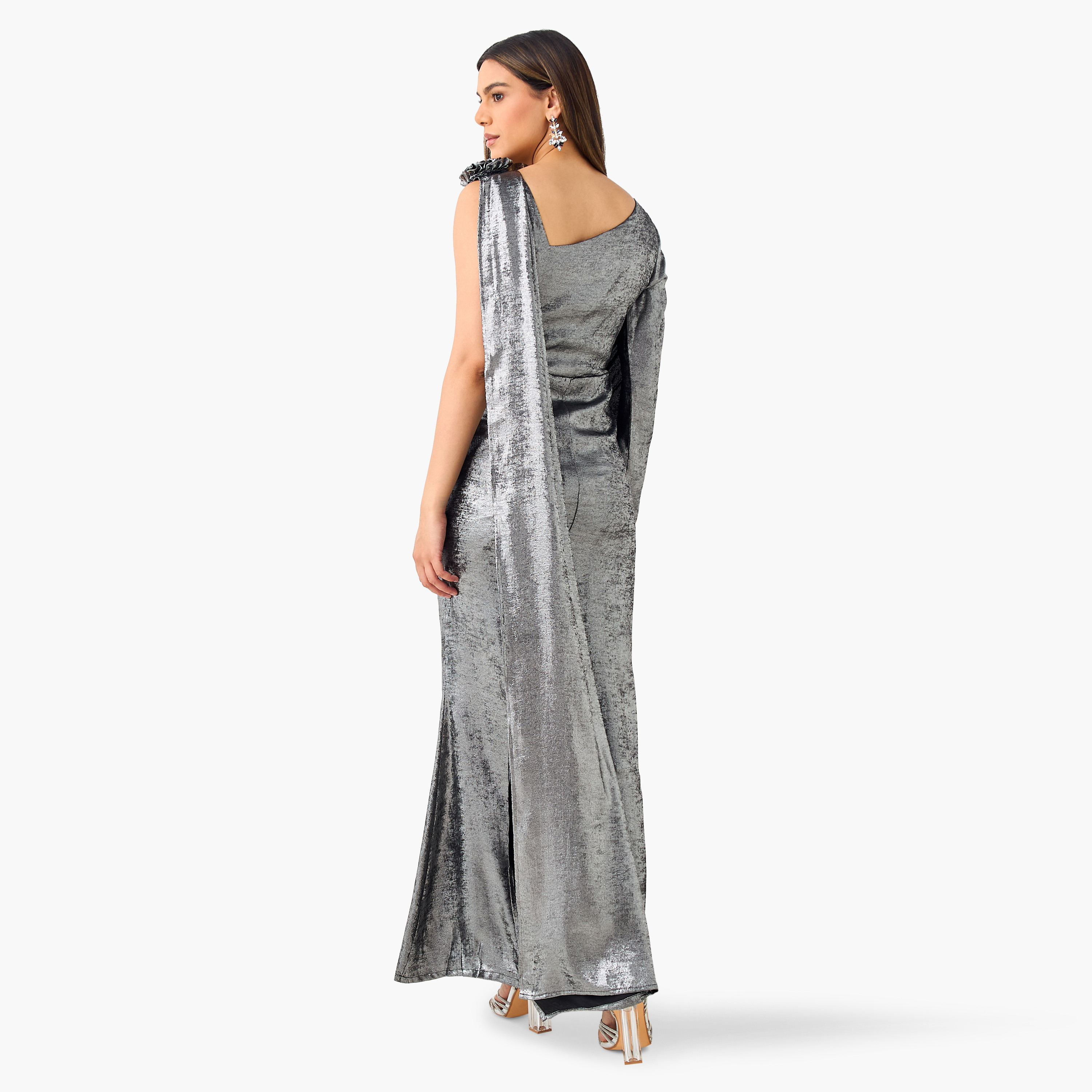 Golden Apple Draped Detail One Shoulder Dress-women-clothing-dresses-image-3
