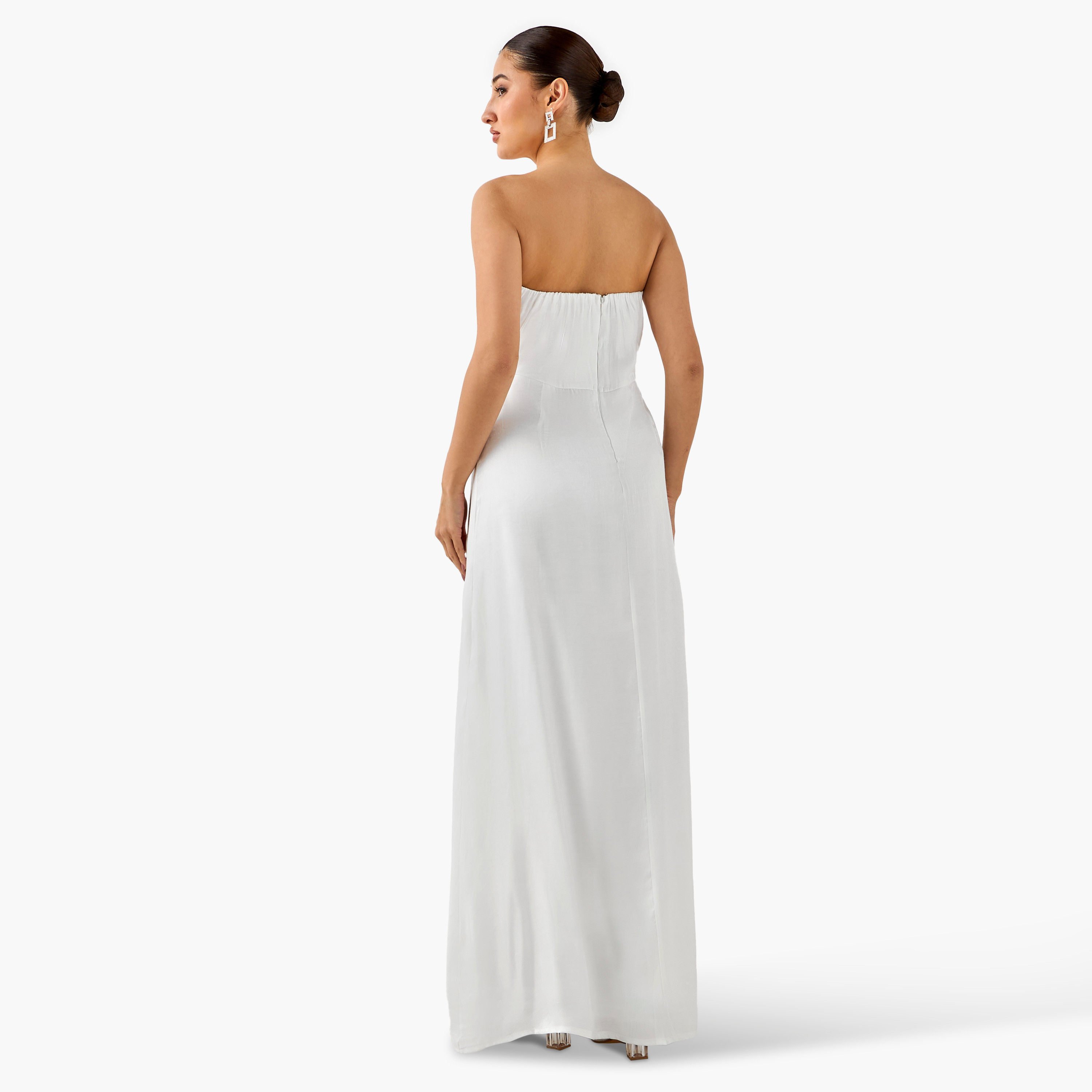 Golden Apple Embellished Tube Maxi Polyester Dress with Cape-women-clothing-dresses-image-11
