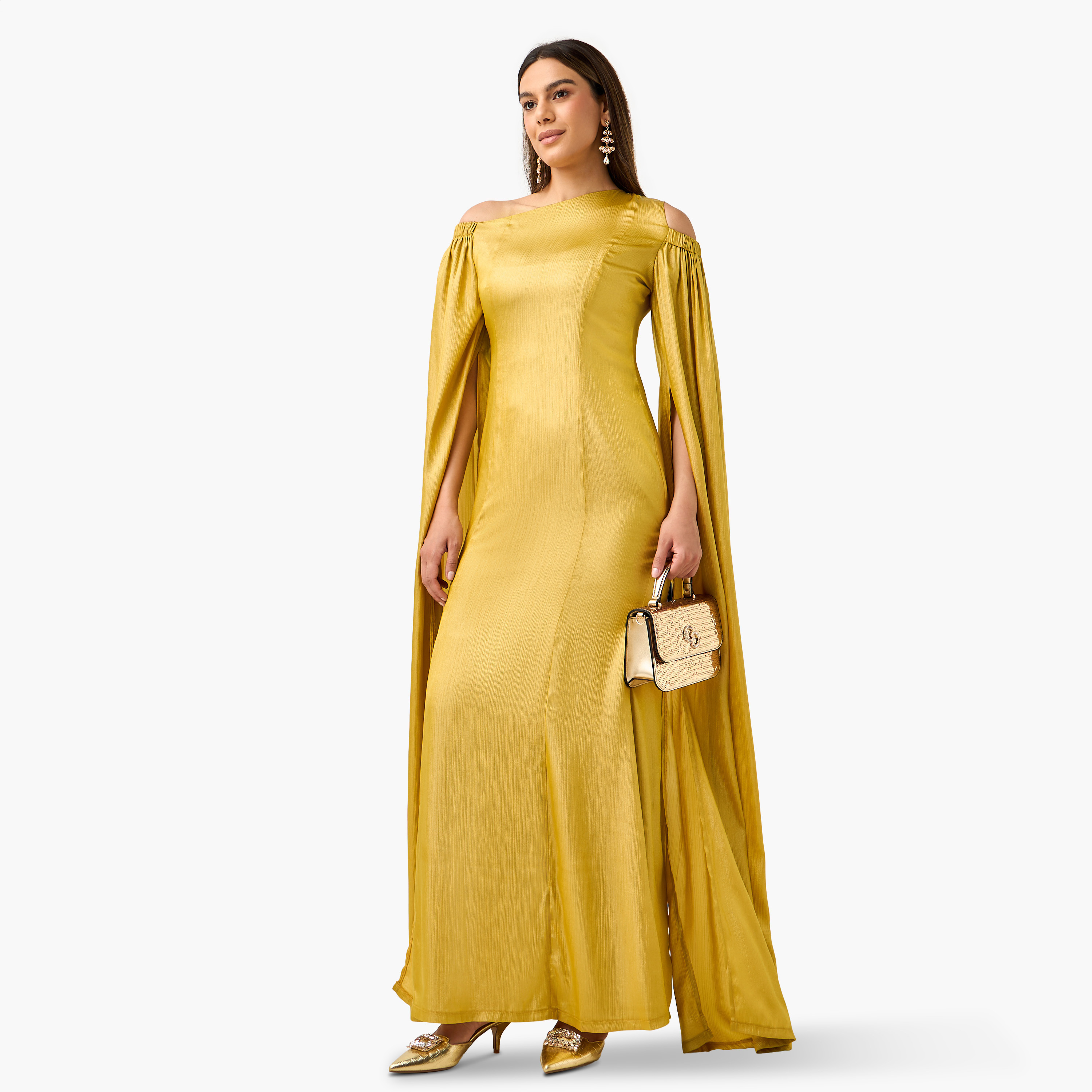 فستان ماكسي سادة بكتف واحد من جولدن أبل-women-clothing-dresses-image-2