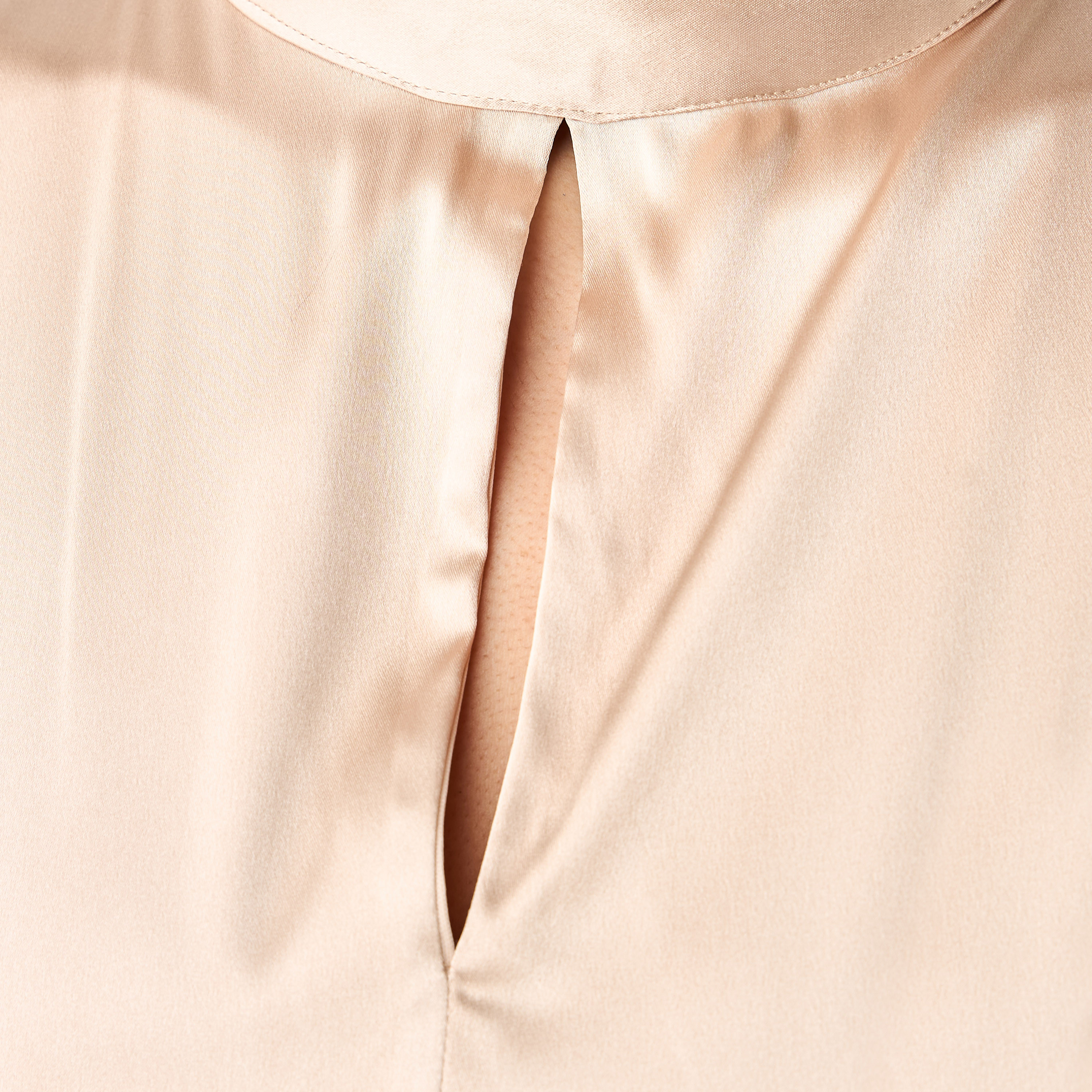Golden Apple Solid Satin Keyhole Neck Dress with Cuff Sleeves-women-clothing-dresses-image-5