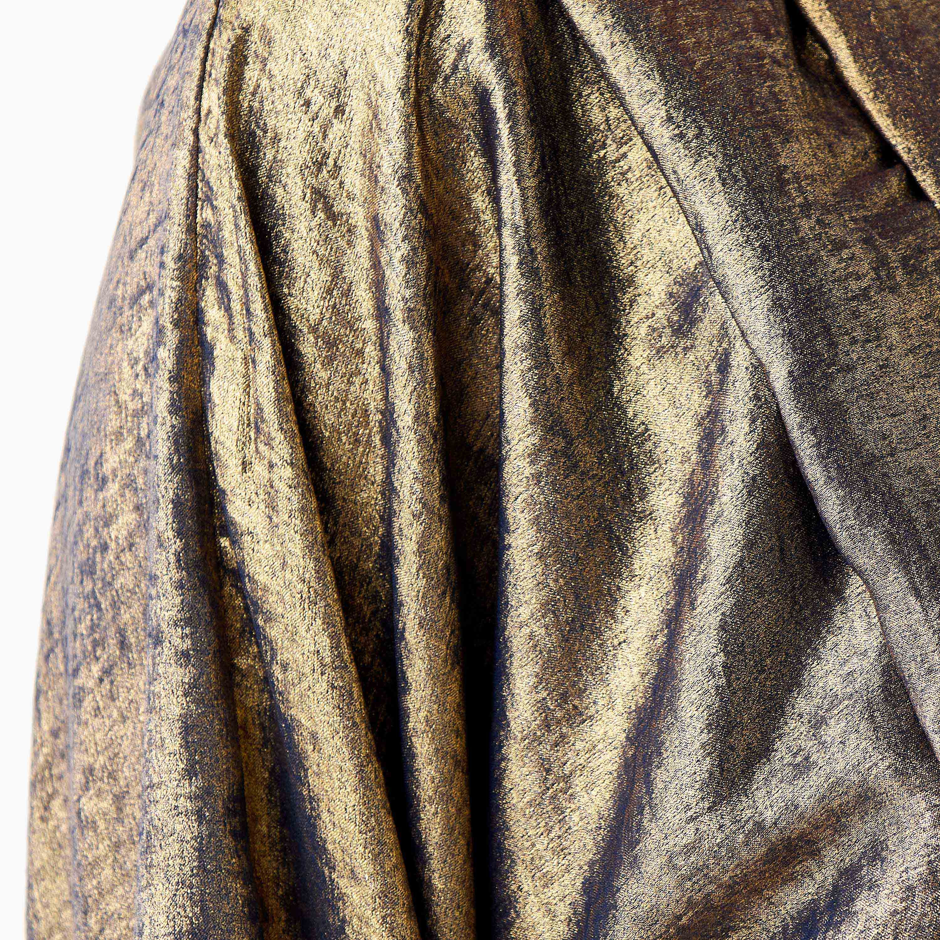 Golden Apple Shimmer Detail V-neck Dress with Volume Sleeves-women-clothing-dresses-image-5