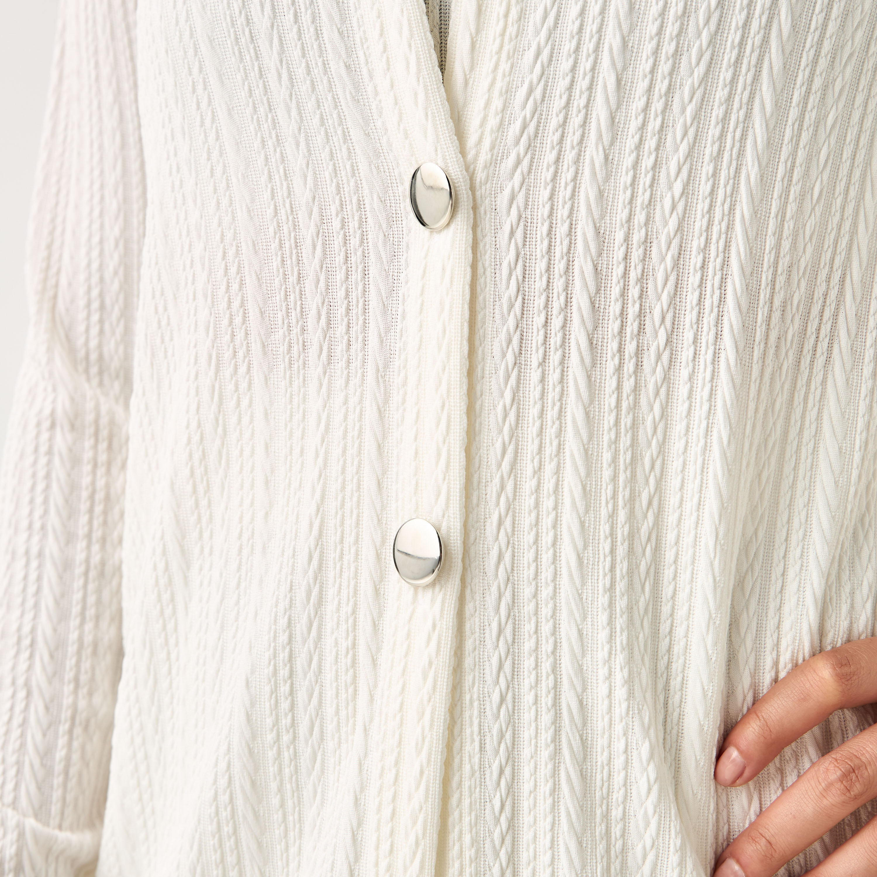 طقم بلوزة قصيرة بارزة الملمس مع بنطلون وقميص من جولدن آبل-women-clothing-coordsets-image-6