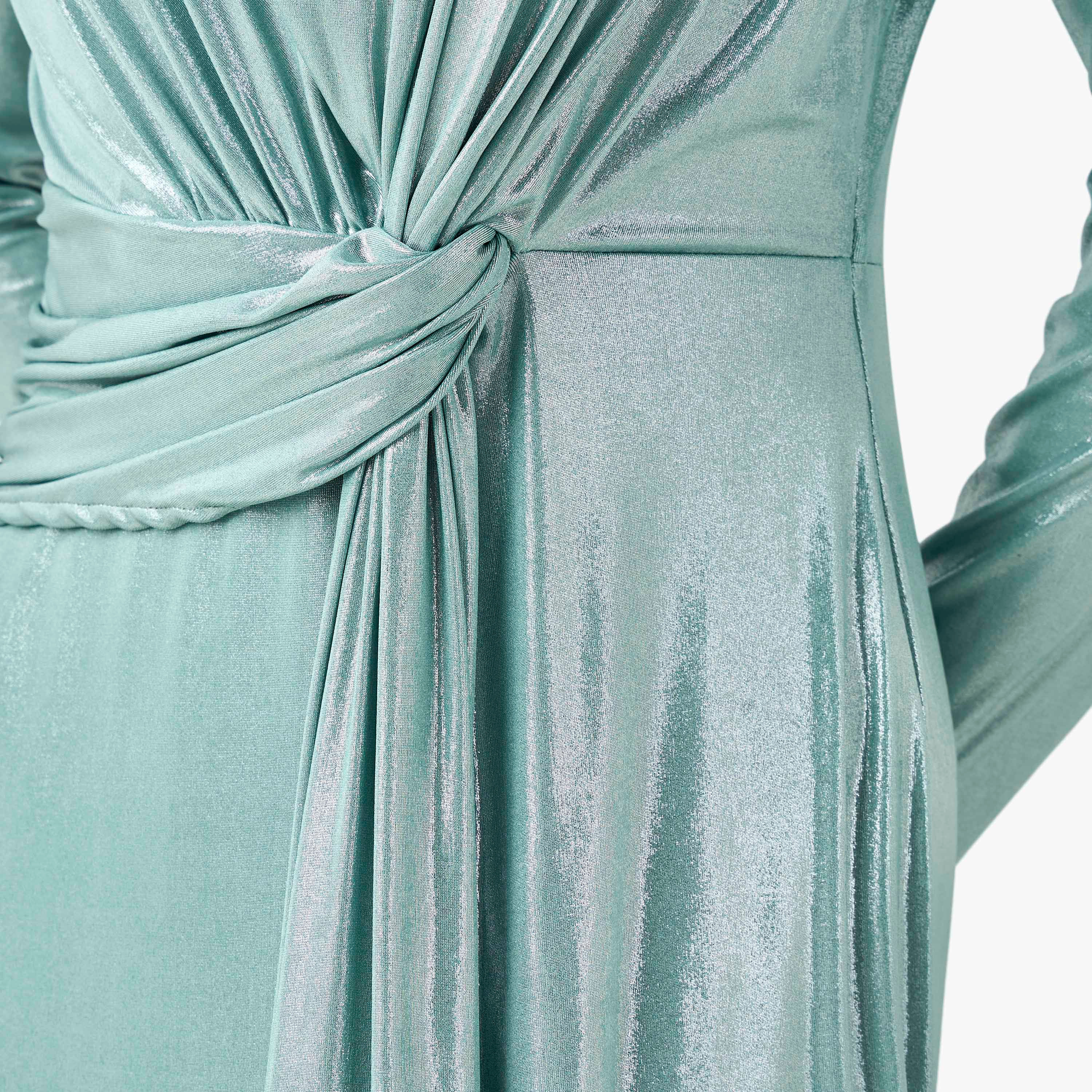 فستان ماكسي بوليستر منسدل مع أكمام طويلة من غولدن آبل-women-clothing-dresses-image-5