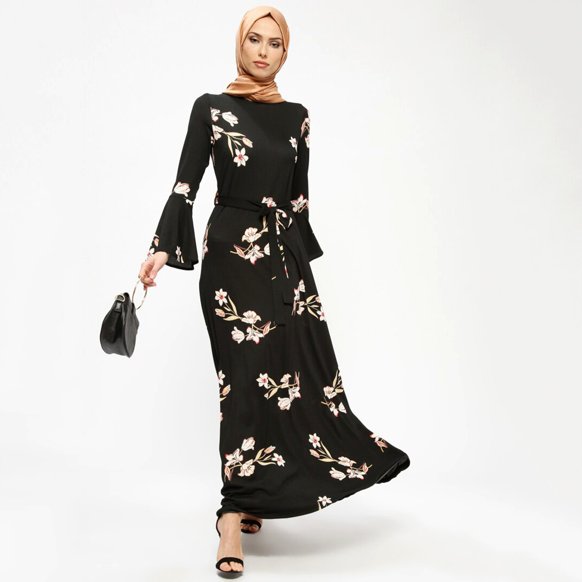 Buy Women Floral Round Neck Maxi Dress Miss Cazibe By Modanisa Online |  Centrepoint UAE