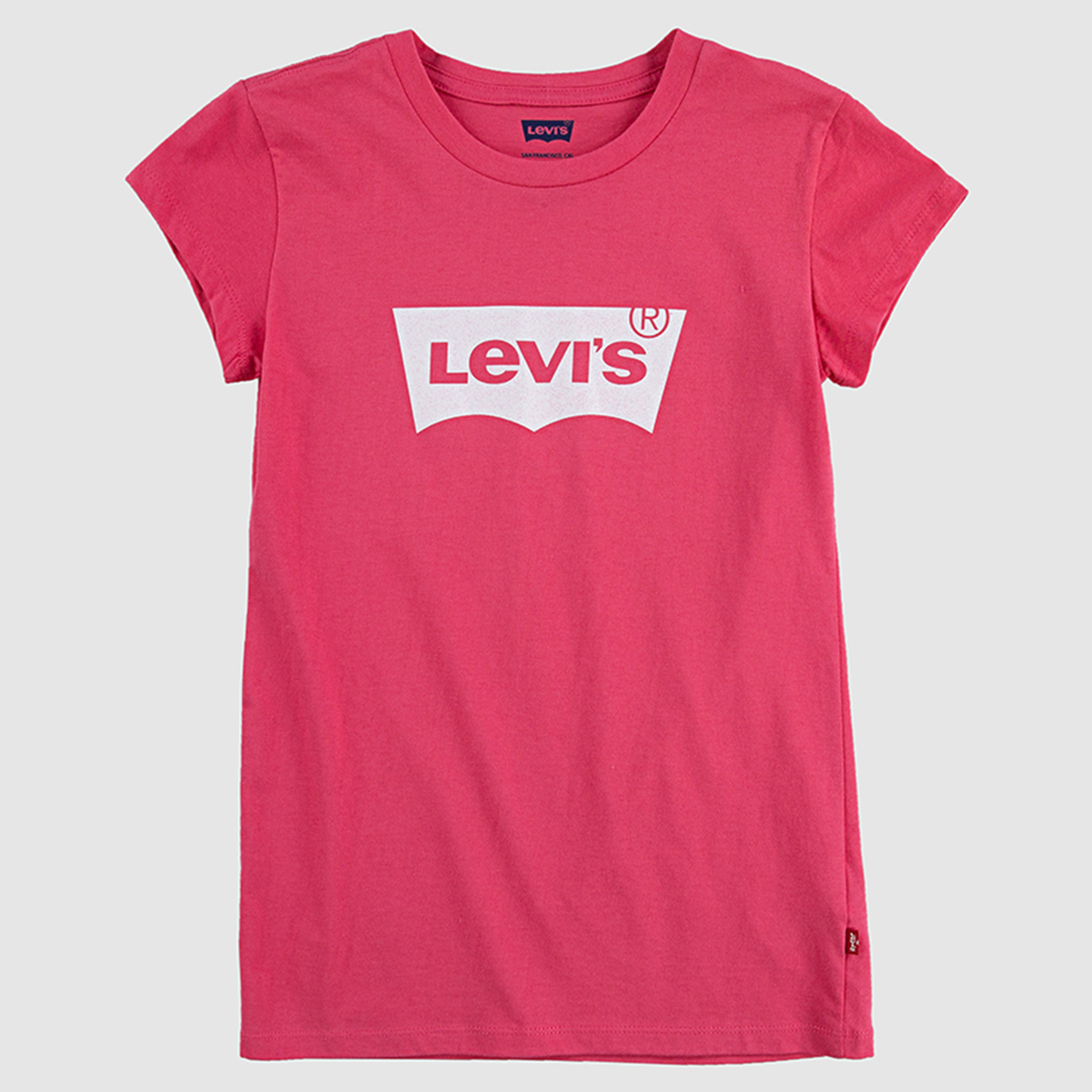 Levi's Girls Pink Logo Crew Neck Short Sleeves T-Shirt-girls-clothing-blousesandshirts-image-1