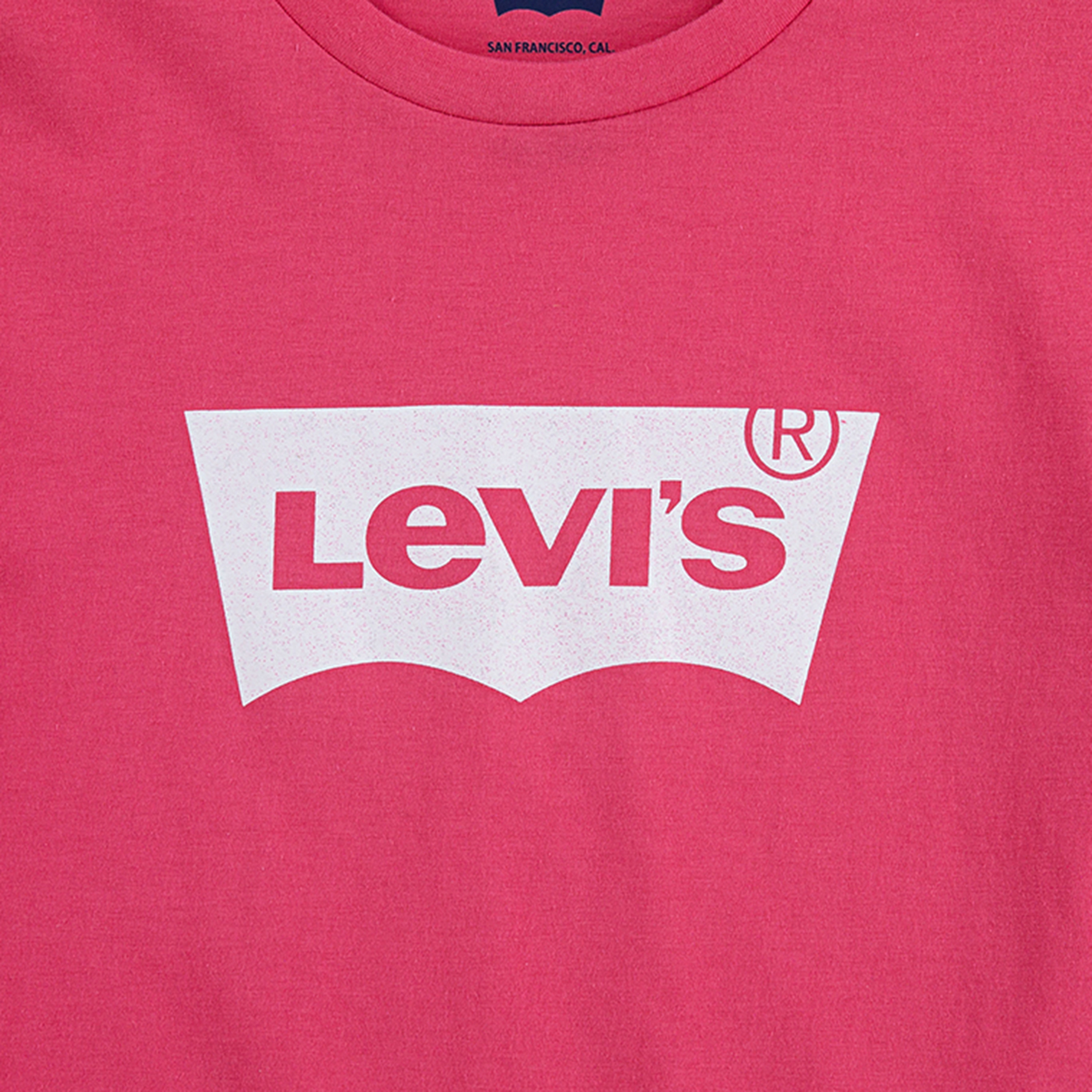 Levi's Girls Pink Logo Crew Neck Short Sleeves T-Shirt-girls-clothing-blousesandshirts-image-2