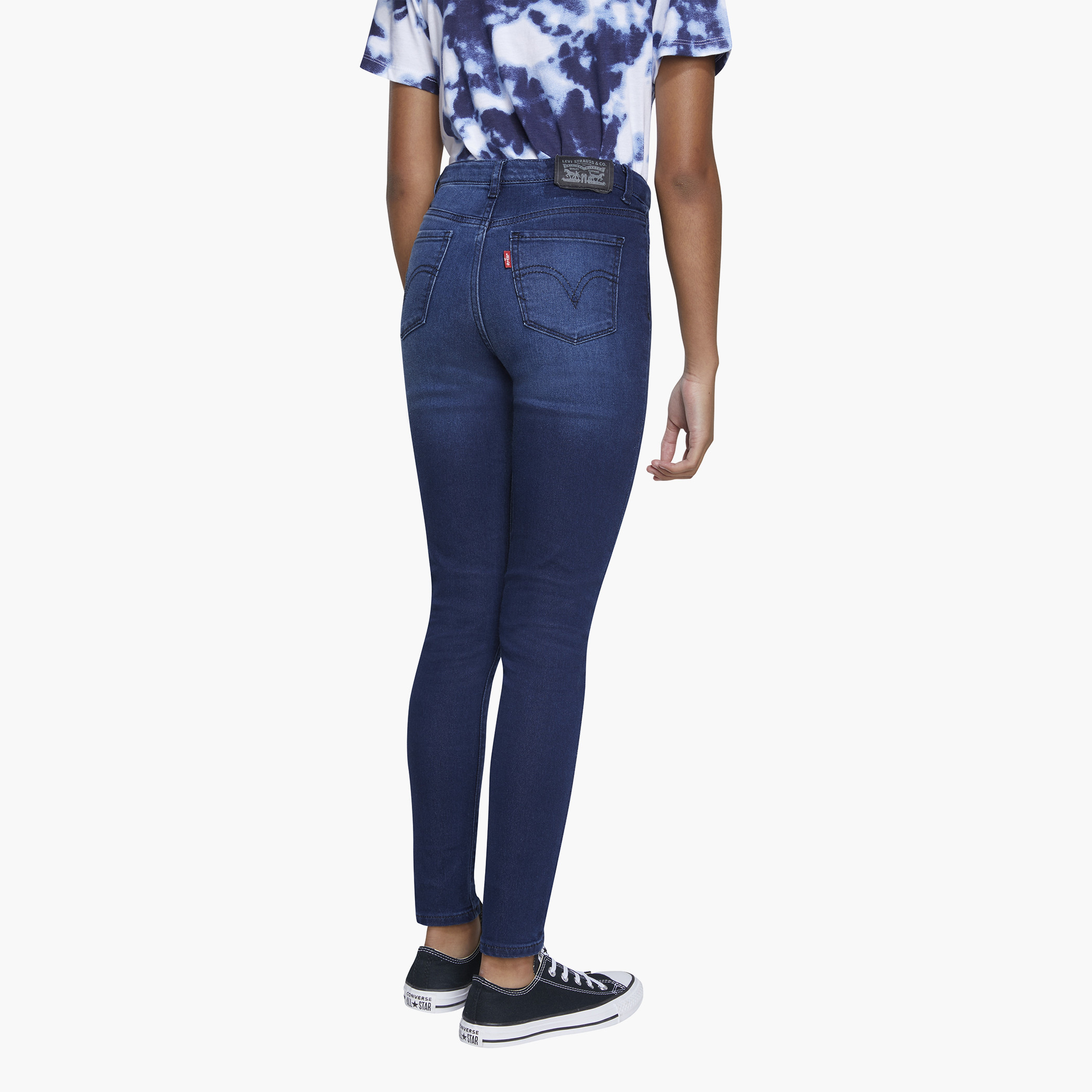بنطلون ليوس لكبار السن من الأطفال أزرق سادة بتفاصيل جيب-girls-clothing-bottoms-jeansandjeggings-image-5