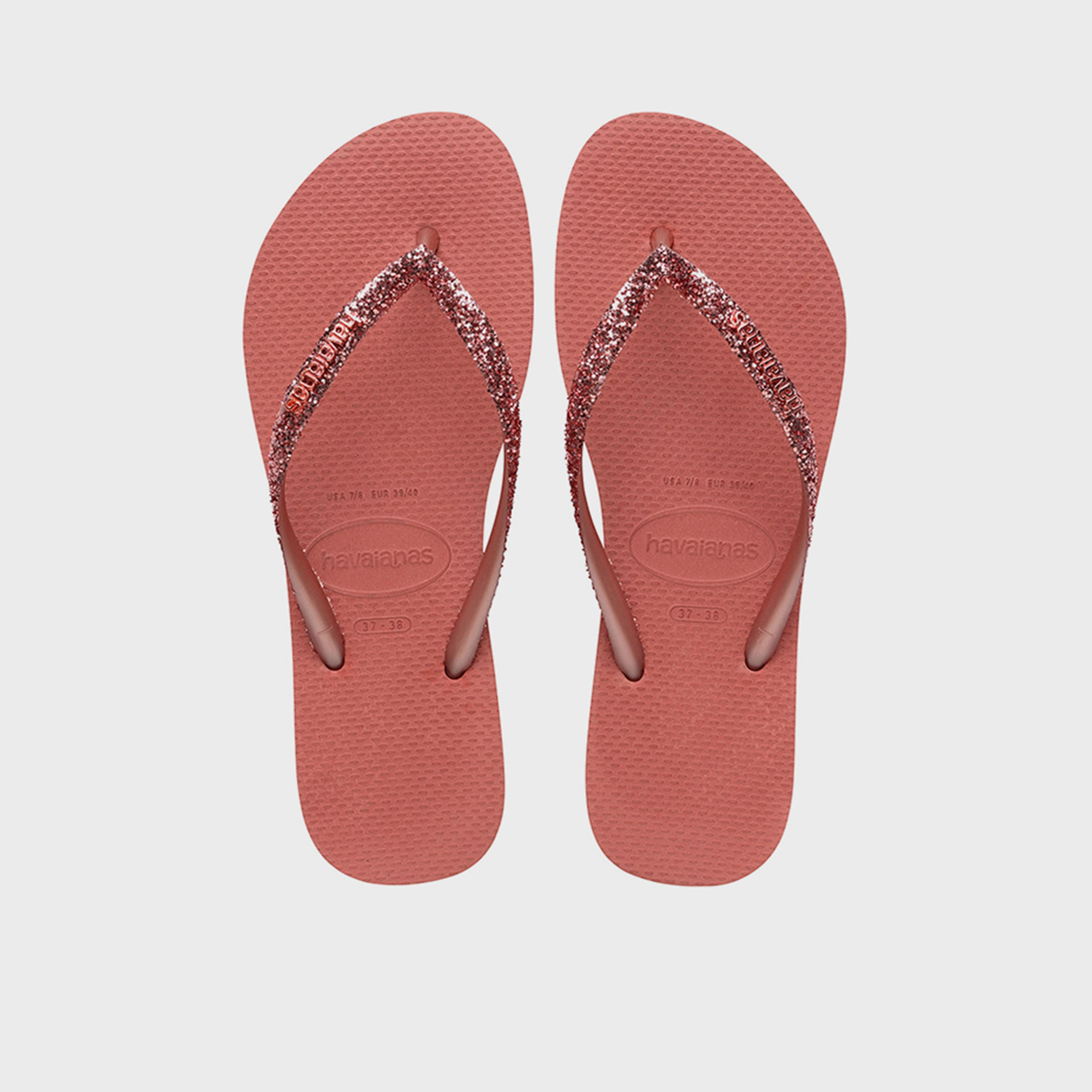 Buy Havaianas Kids Slip-On Flat Slim Glitter II Thong Slippers ...