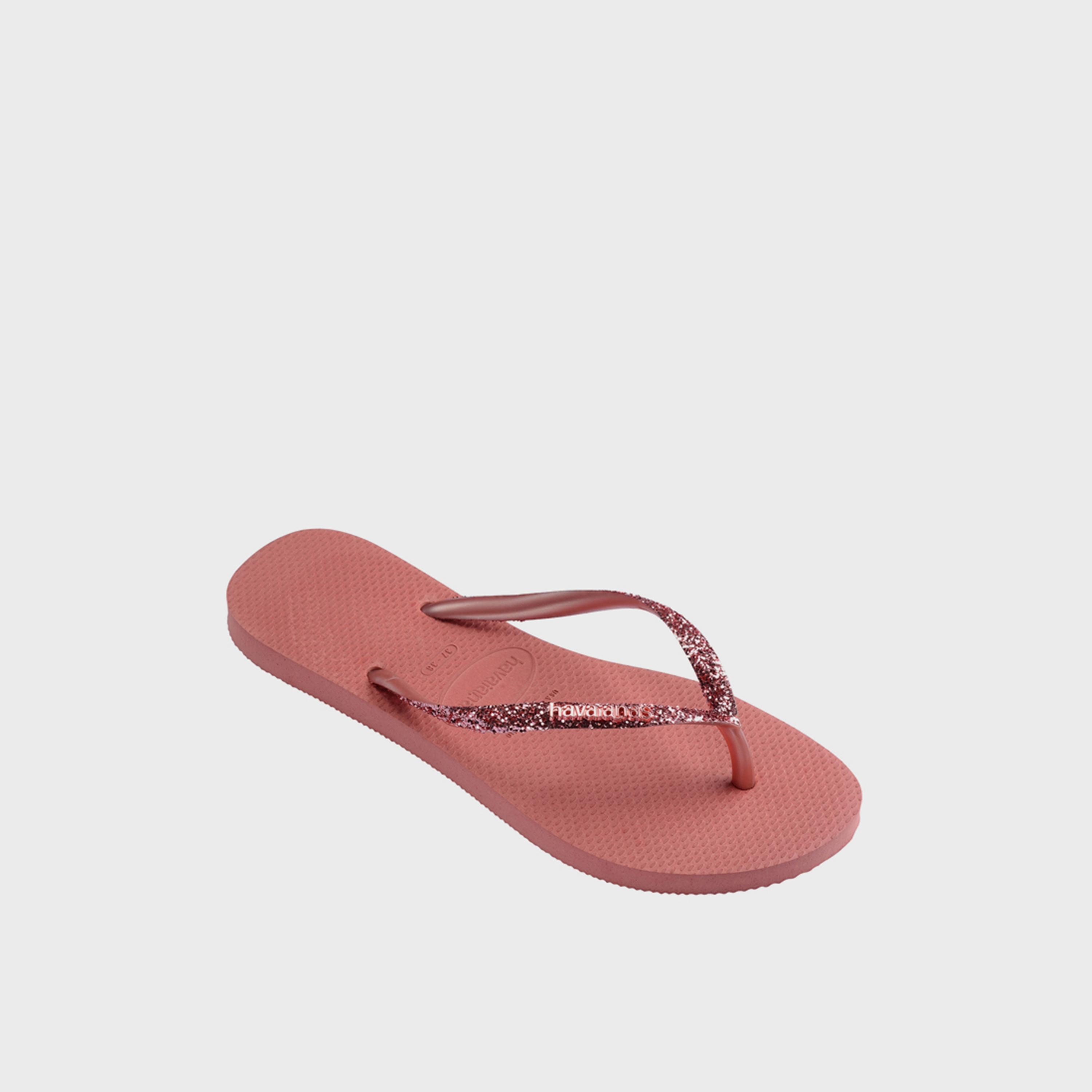 Buy Havaianas Kids Slip-On Flat Slim Glitter II Thong Slippers ...