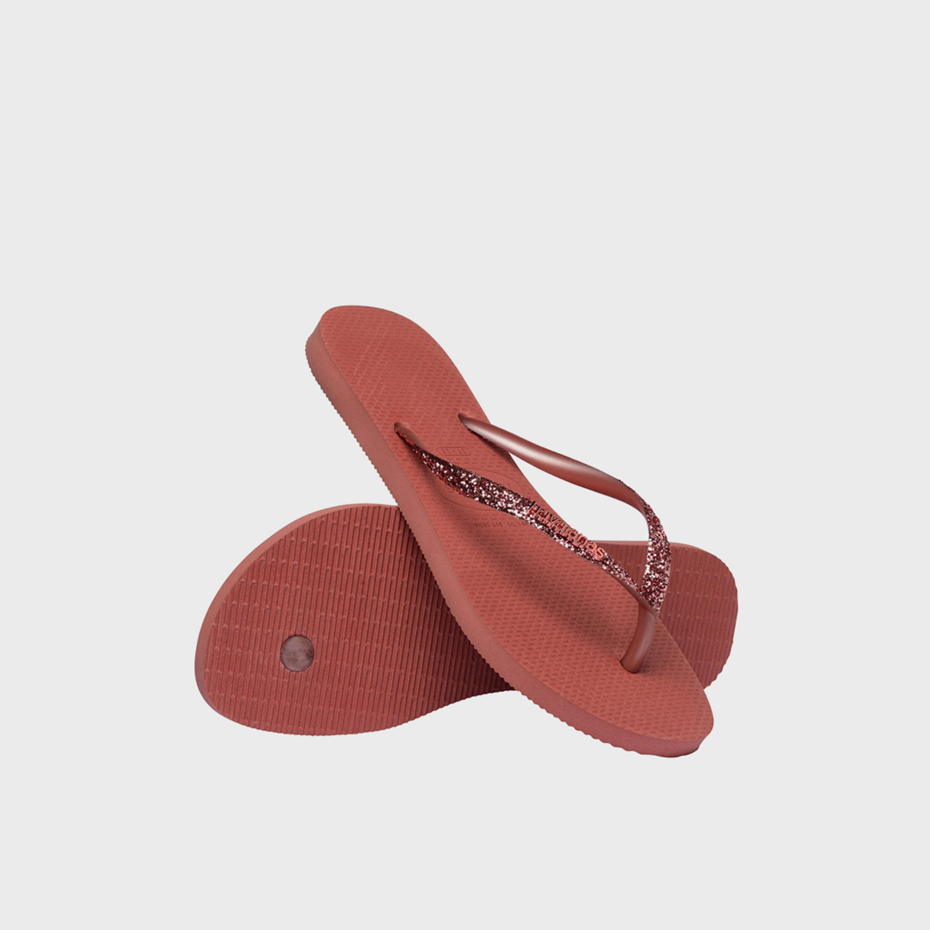 Buy Havaianas Kids Slip-On Flat Slim Glitter II Thong Slippers ...