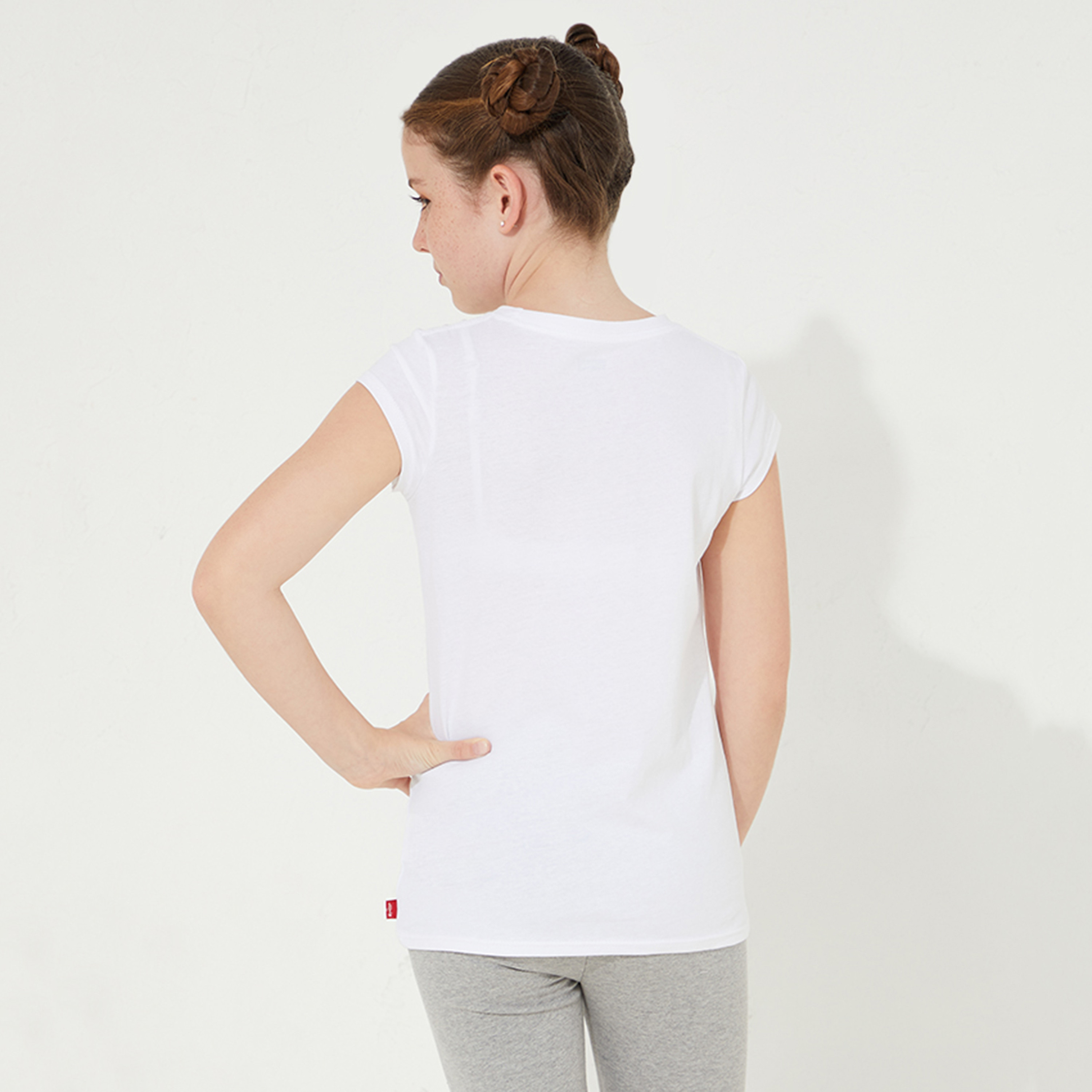 Levi's Girls White Printed Crew Neck Short Sleeves T-Shirt-girls-clothing-blousesandshirts-image-2