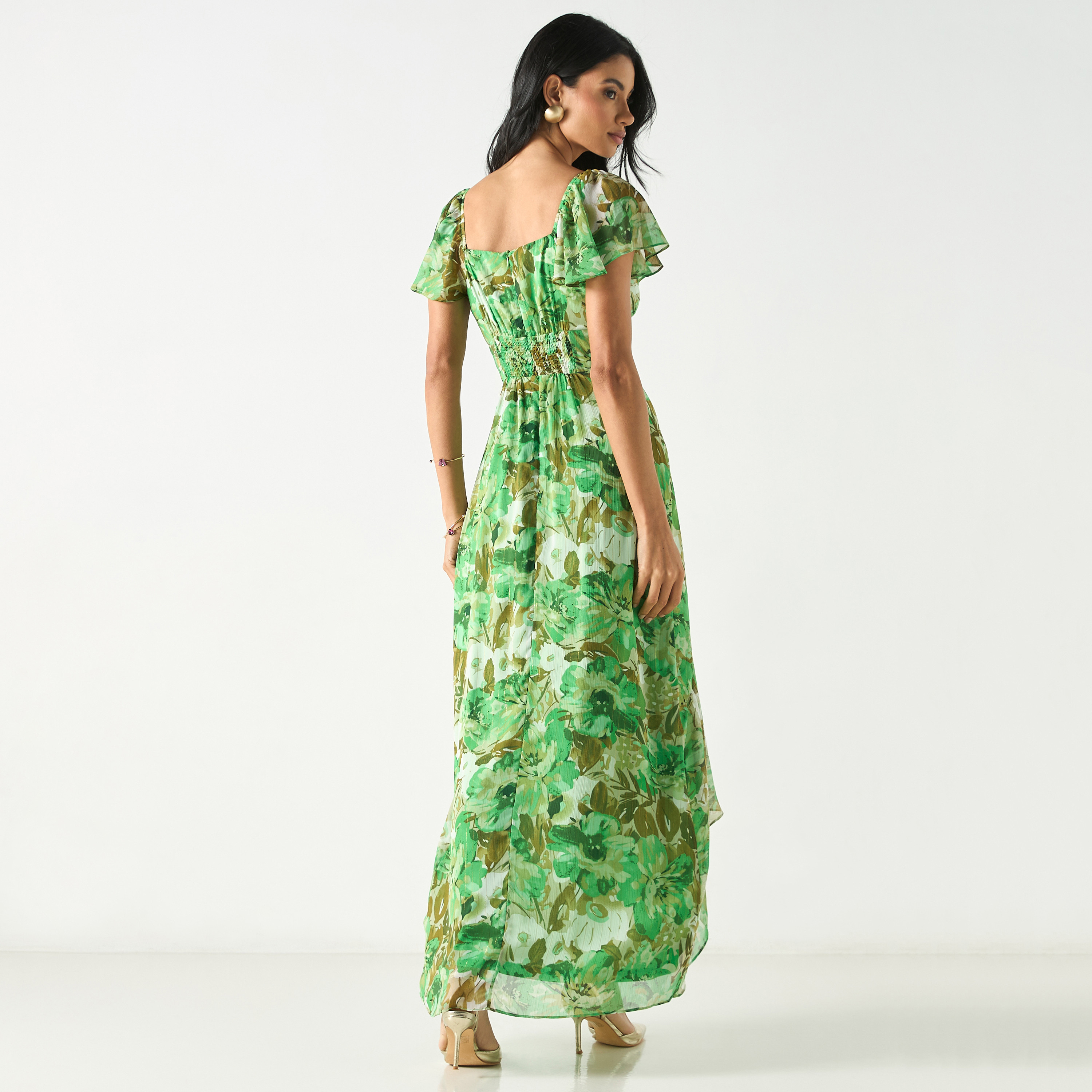 All-Over Floral Print Dress with Sweetheart Neck and Asymmetric Hem-women-clothing-dresses-image-3