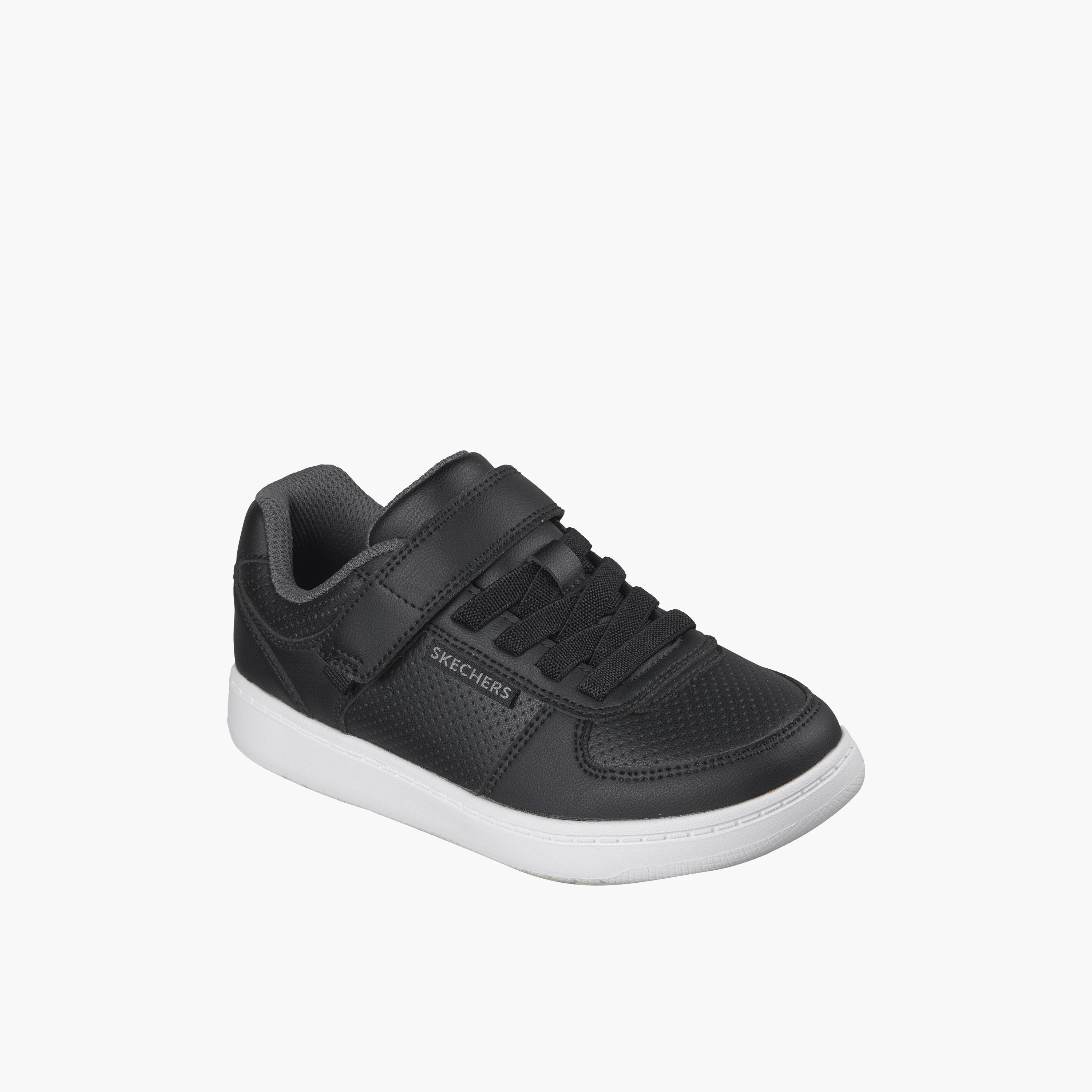 Skechers Kids QUICK STREET LITE Hook & Loop Sneakers- 418032L-BKW-CP-girls-shoes-sneakers-image-1