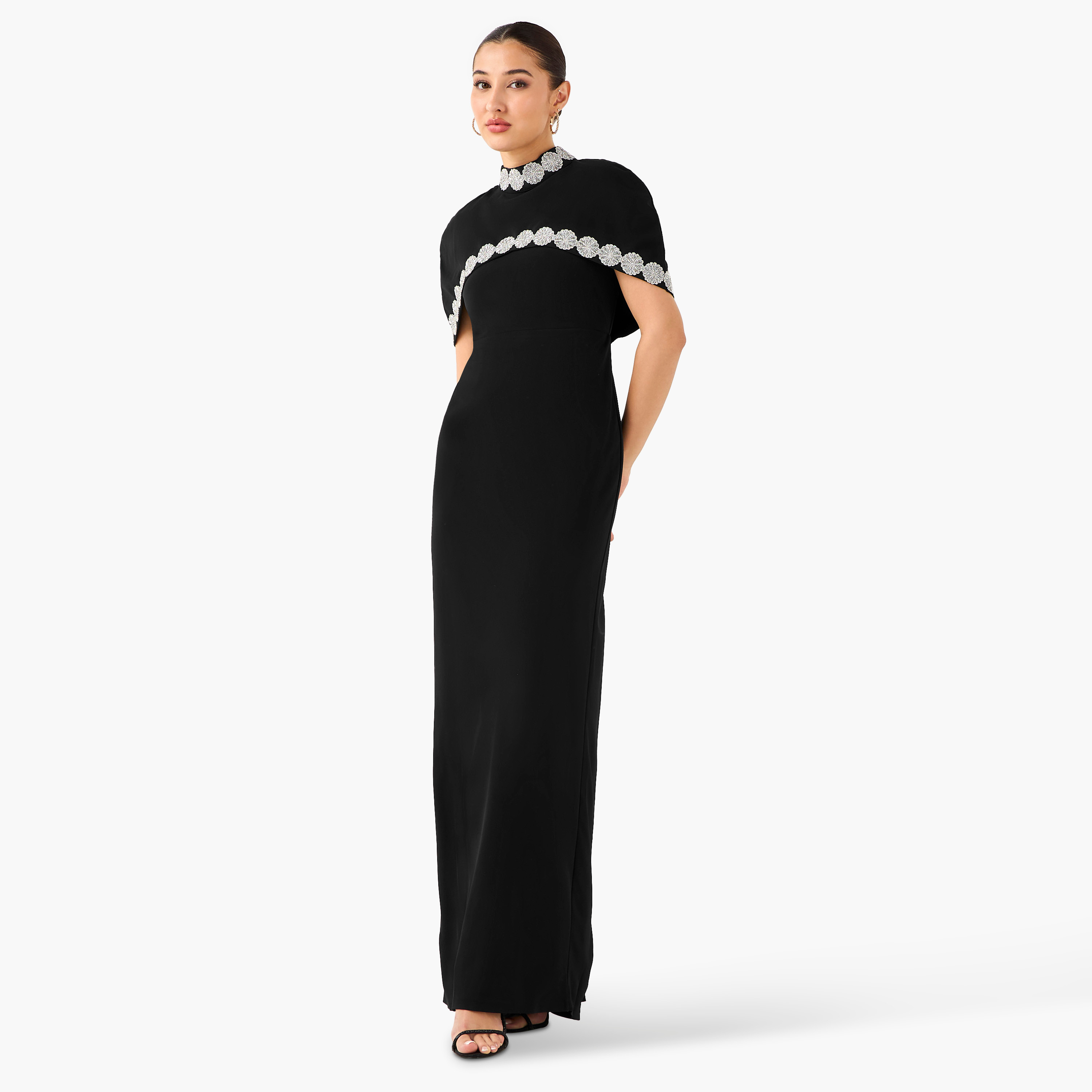 فستان ماكسي بوليستر بوديكون مزين مع رداء من غولدن آبل-women-clothing-dresses-image-1