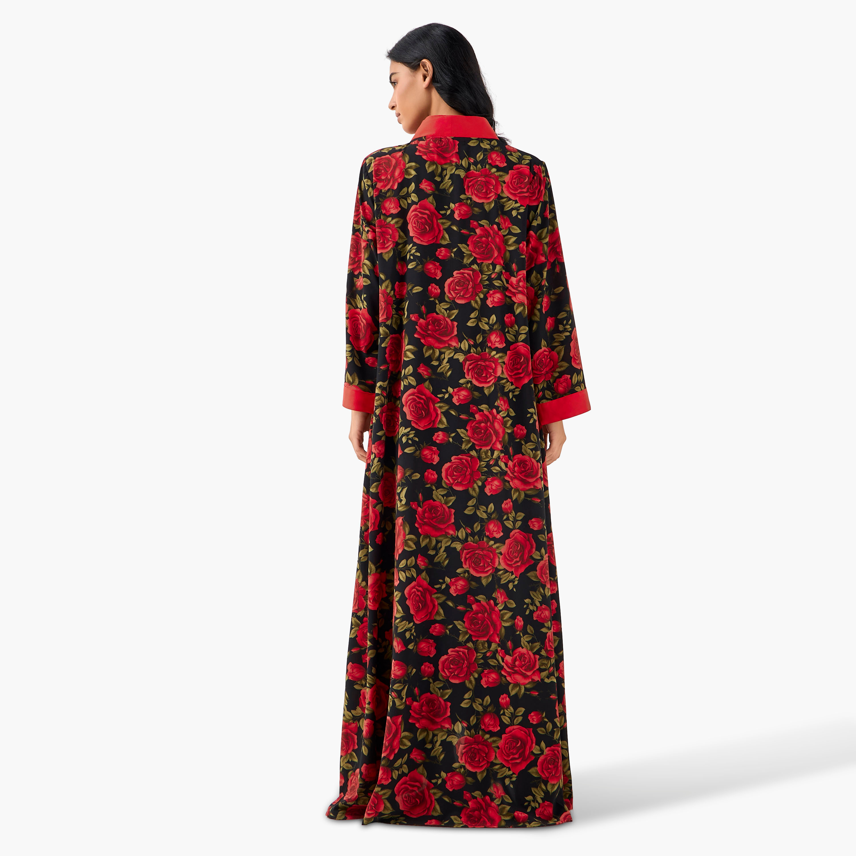 فستان ماكسي بدون أكمام بوليستر بطبعات زهور مع روب من جولدن أبل-women-clothing-dresses-image-11