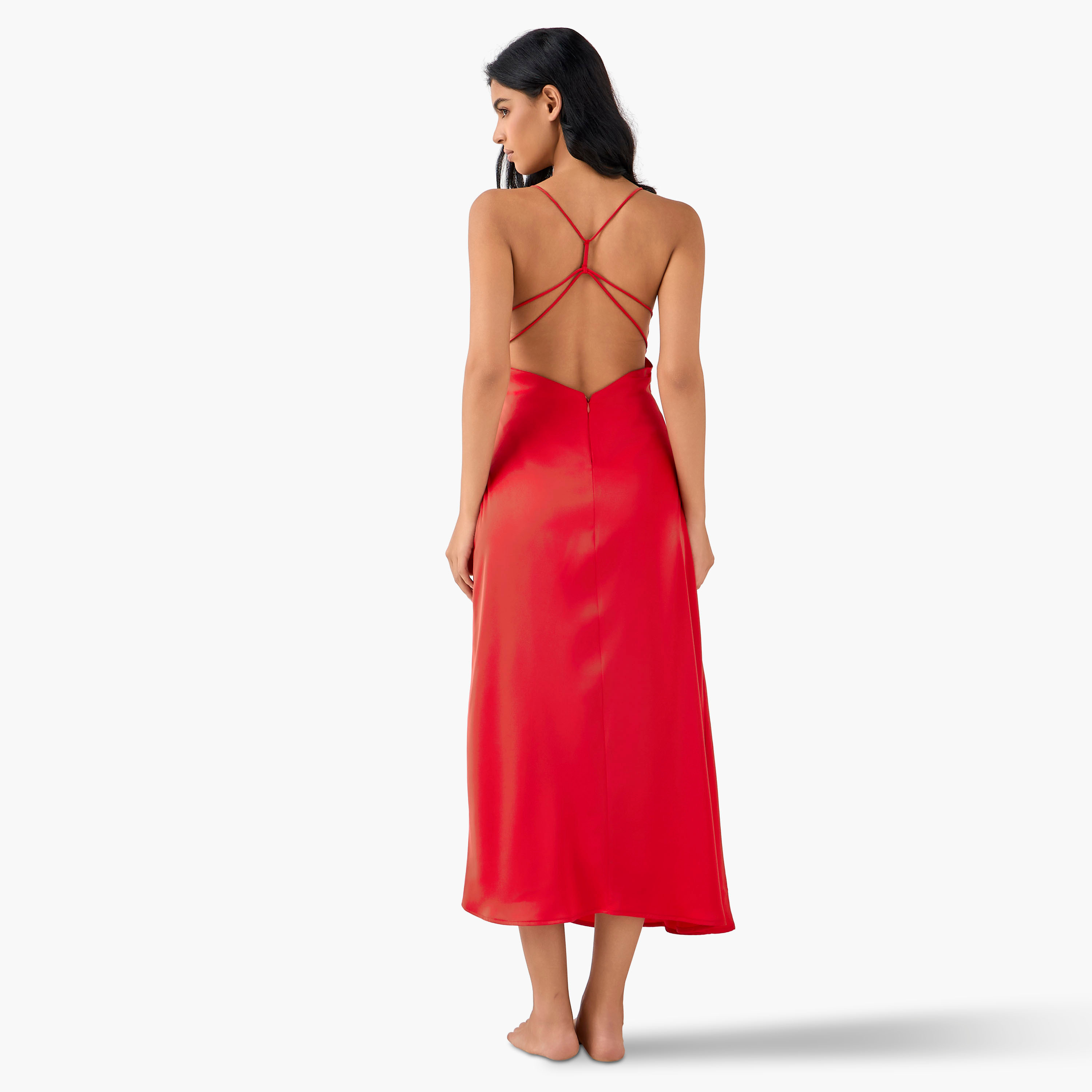 فستان ماكسي بدون أكمام بوليستر بطبعات زهور مع روب من جولدن أبل-women-clothing-dresses-image-15