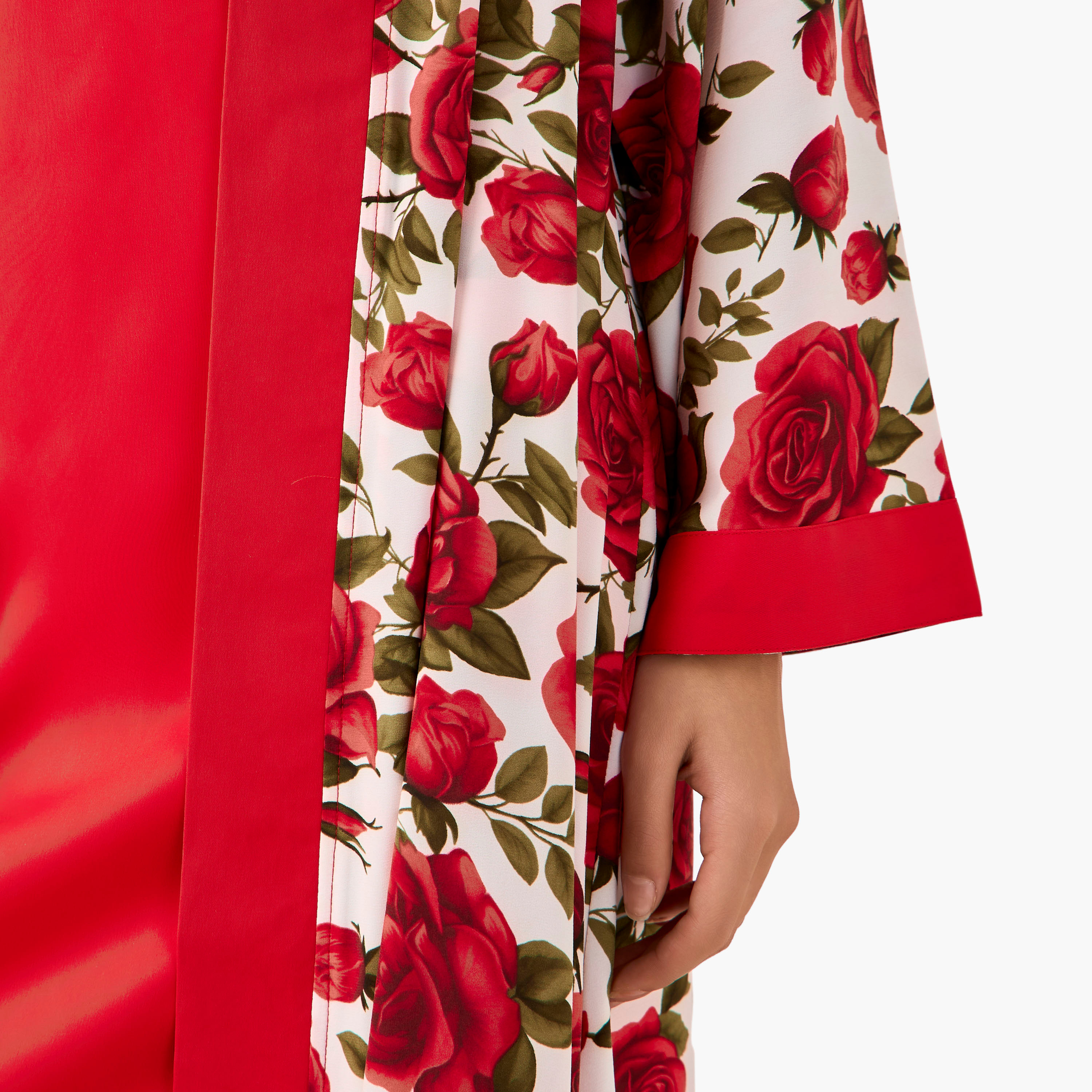 فستان ماكسي بدون أكمام بوليستر بطبعات زهور مع روب من جولدن أبل-women-clothing-dresses-image-5