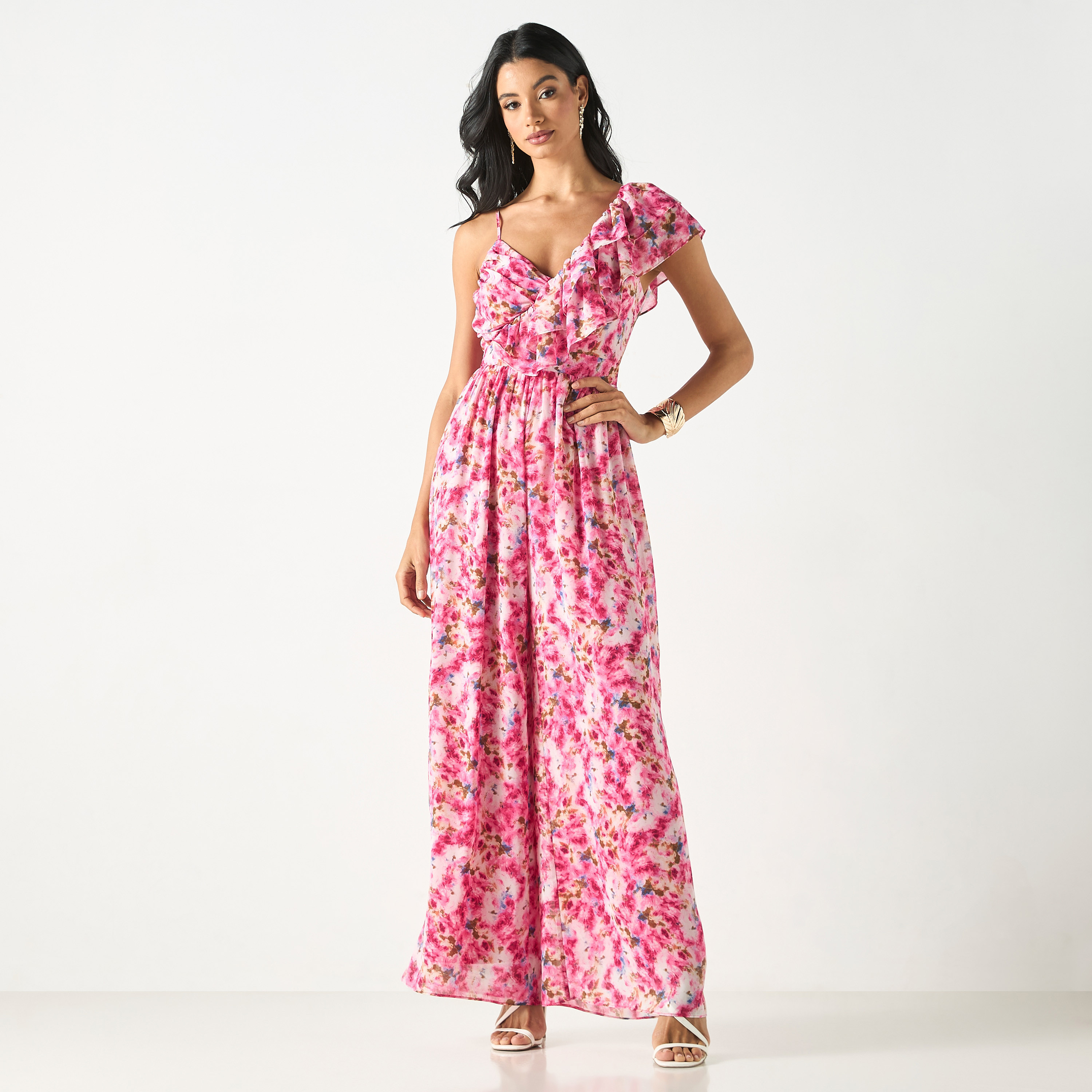 All-Over Floral Print Sleeveless Jumpsuit with Ruffles-women-clothing-jumpsuits-image-2
