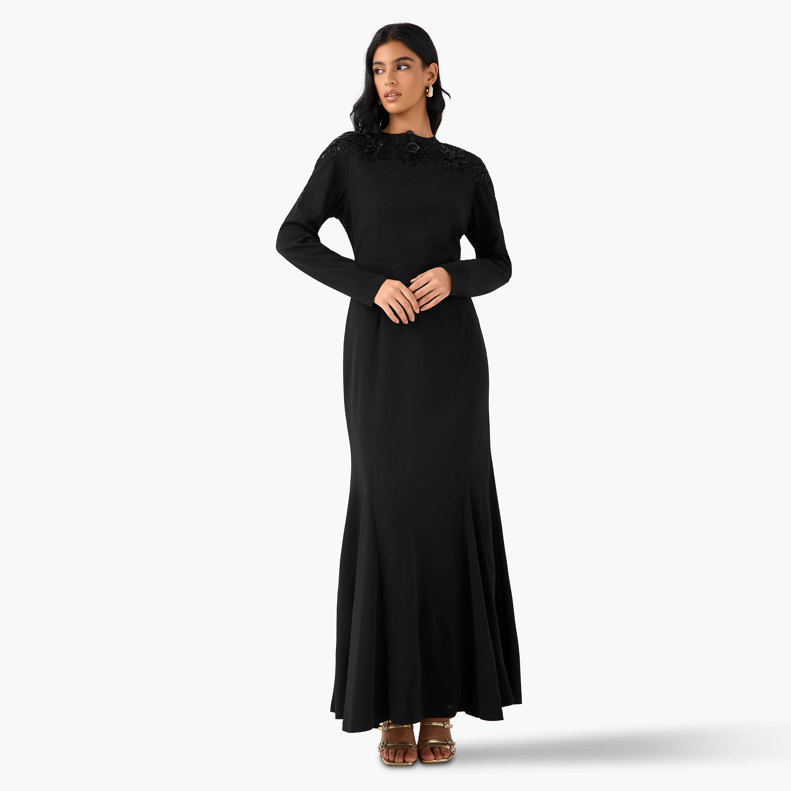 فستان ماكسي بوليستر ضيق بأكمام طويلة من جولدن أبل-women-clothing-dresses-image-1