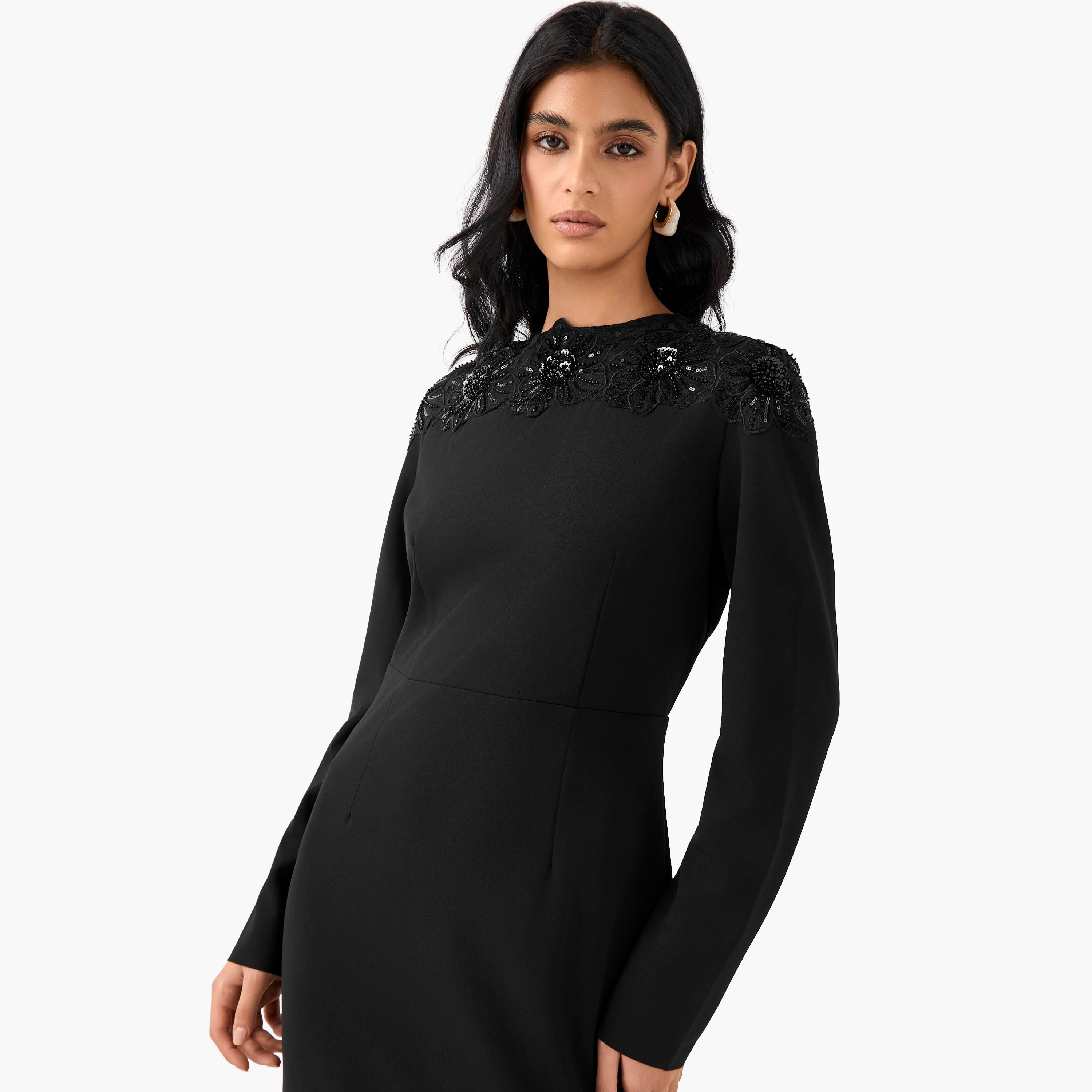 فستان ماكسي بوليستر ضيق بأكمام طويلة من جولدن أبل-women-clothing-dresses-image-4