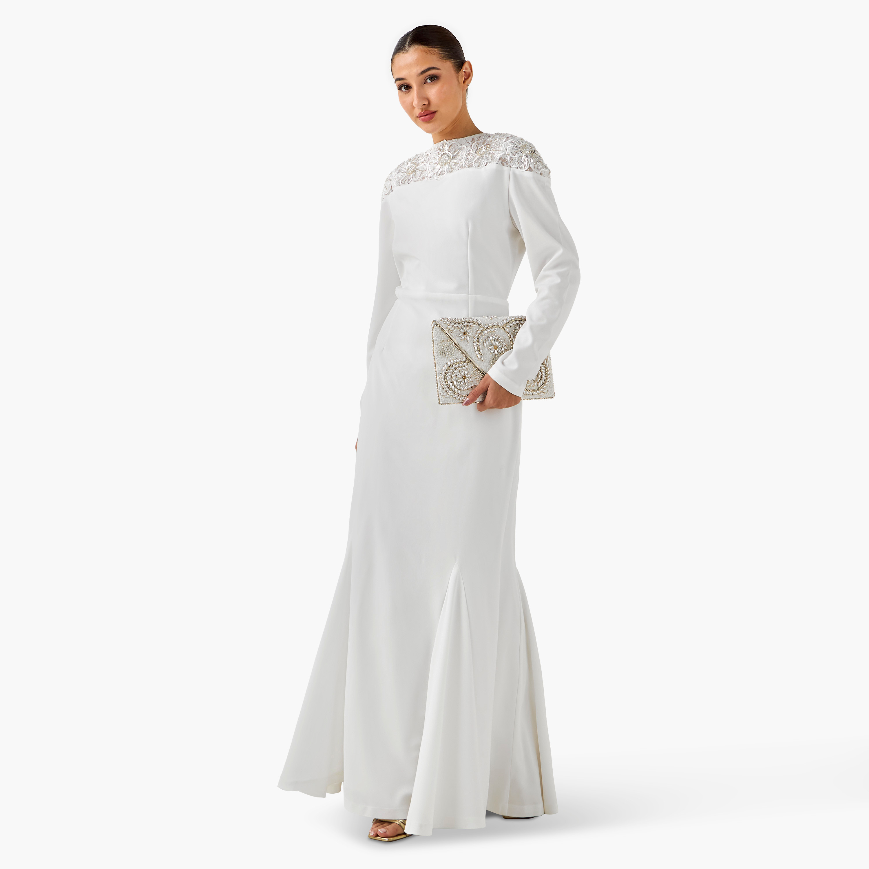 فستان ماكسي بوليستر ضيق بأكمام طويلة من جولدن أبل-women-clothing-dresses-image-7