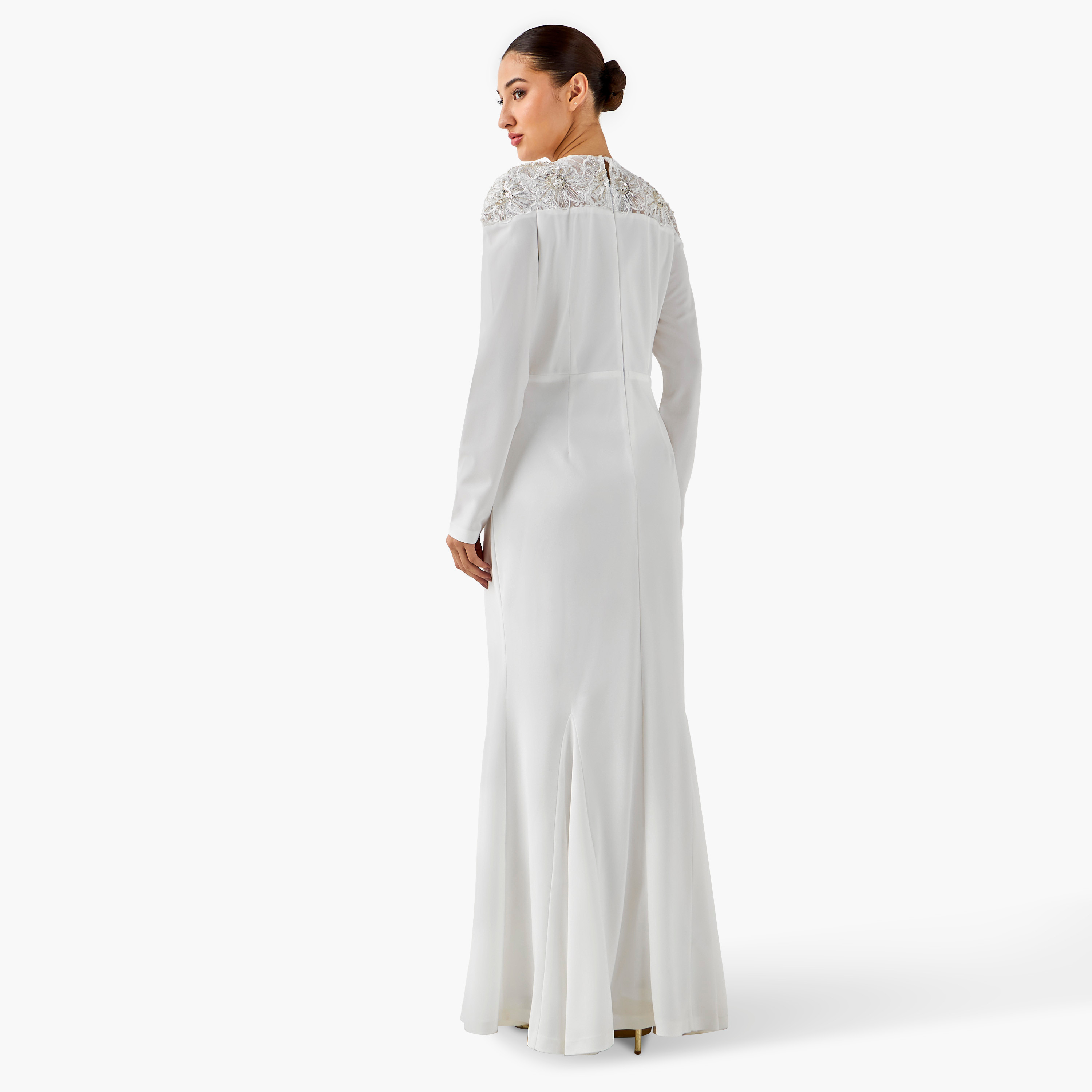 Golden Apple Bodycon Maxi Polyester Dress with Long Sleeves-women-clothing-dresses-image-3
